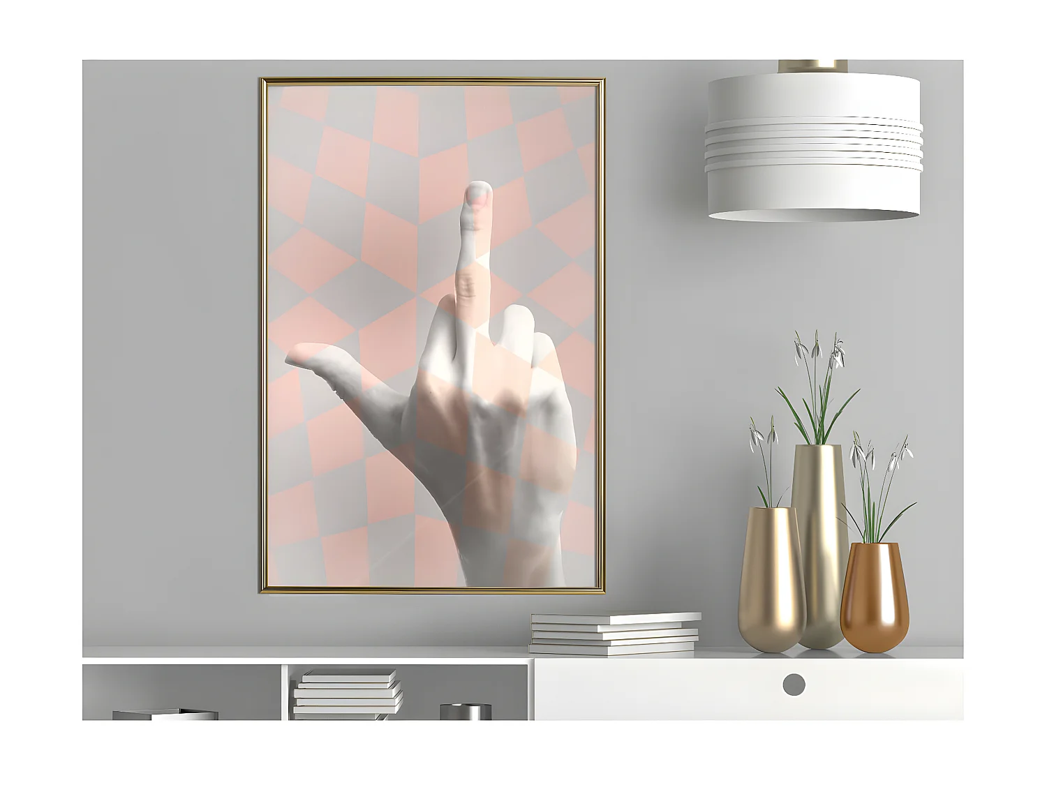 Affiche Murale Encadrée "Middle Finger" 40 x 60 cm Or