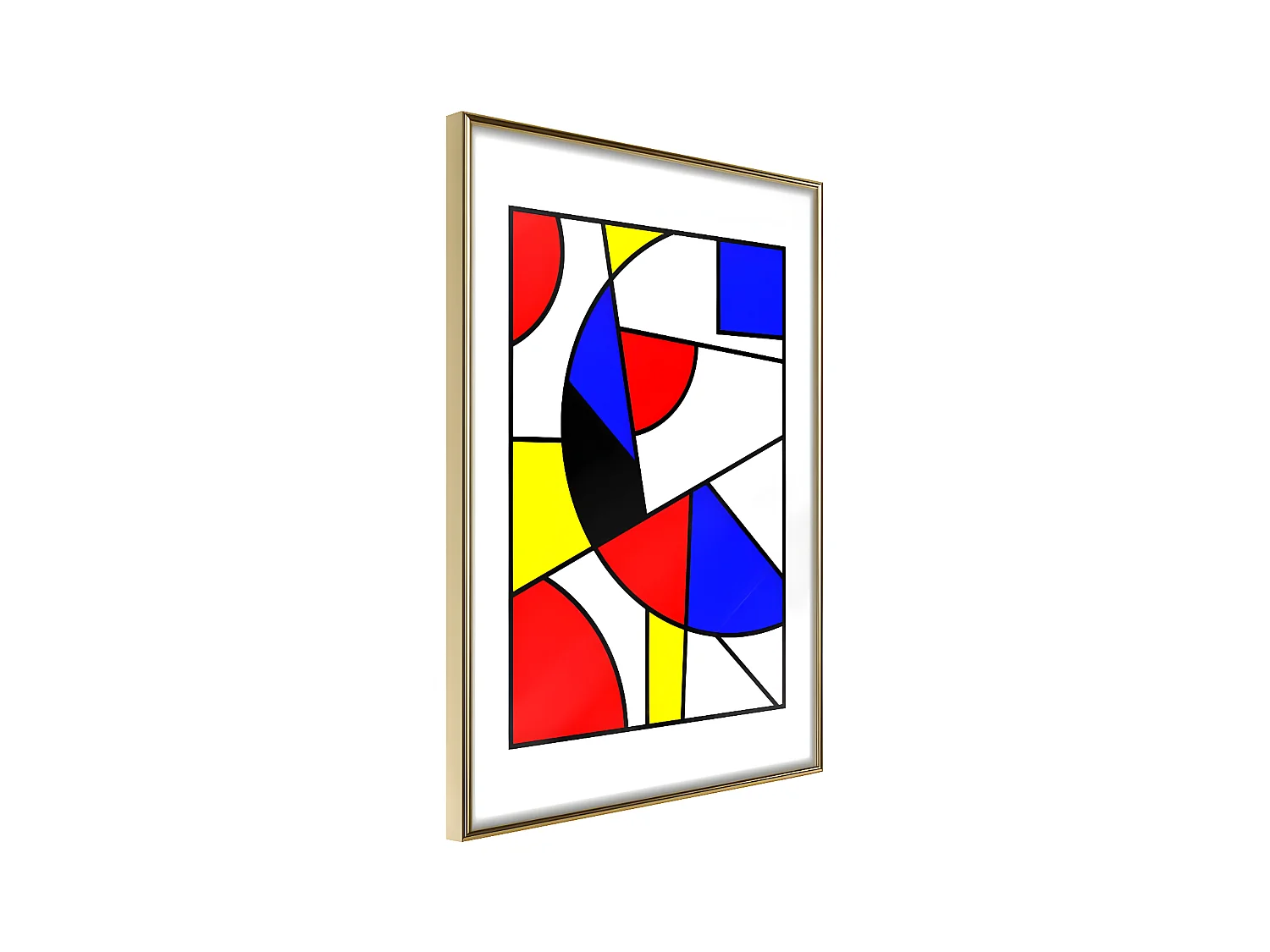 Affiche Murale Encadrée "Neoplastic Composition" 30 x 42 cm Or