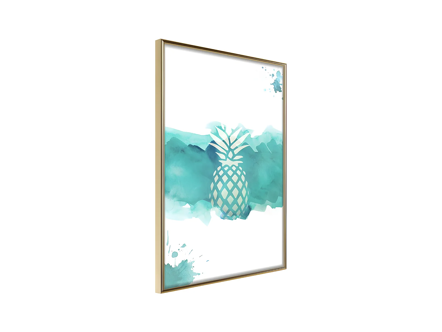 Affiche Murale Encadrée "Pastel Pineapple" 21 x 30 cm Or