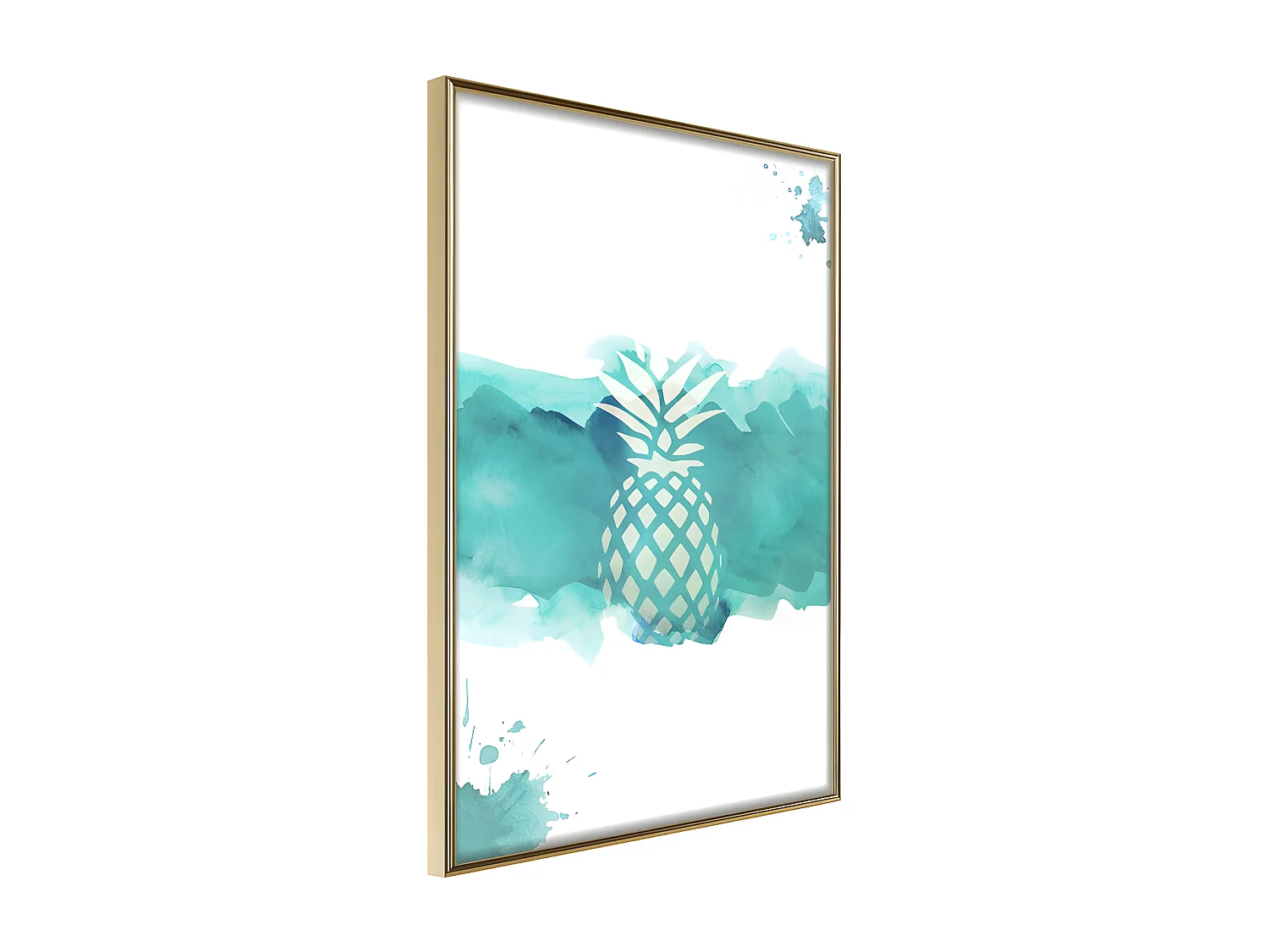 Affiche Murale Encadrée "Pastel Pineapple" 21 x 30 cm Or