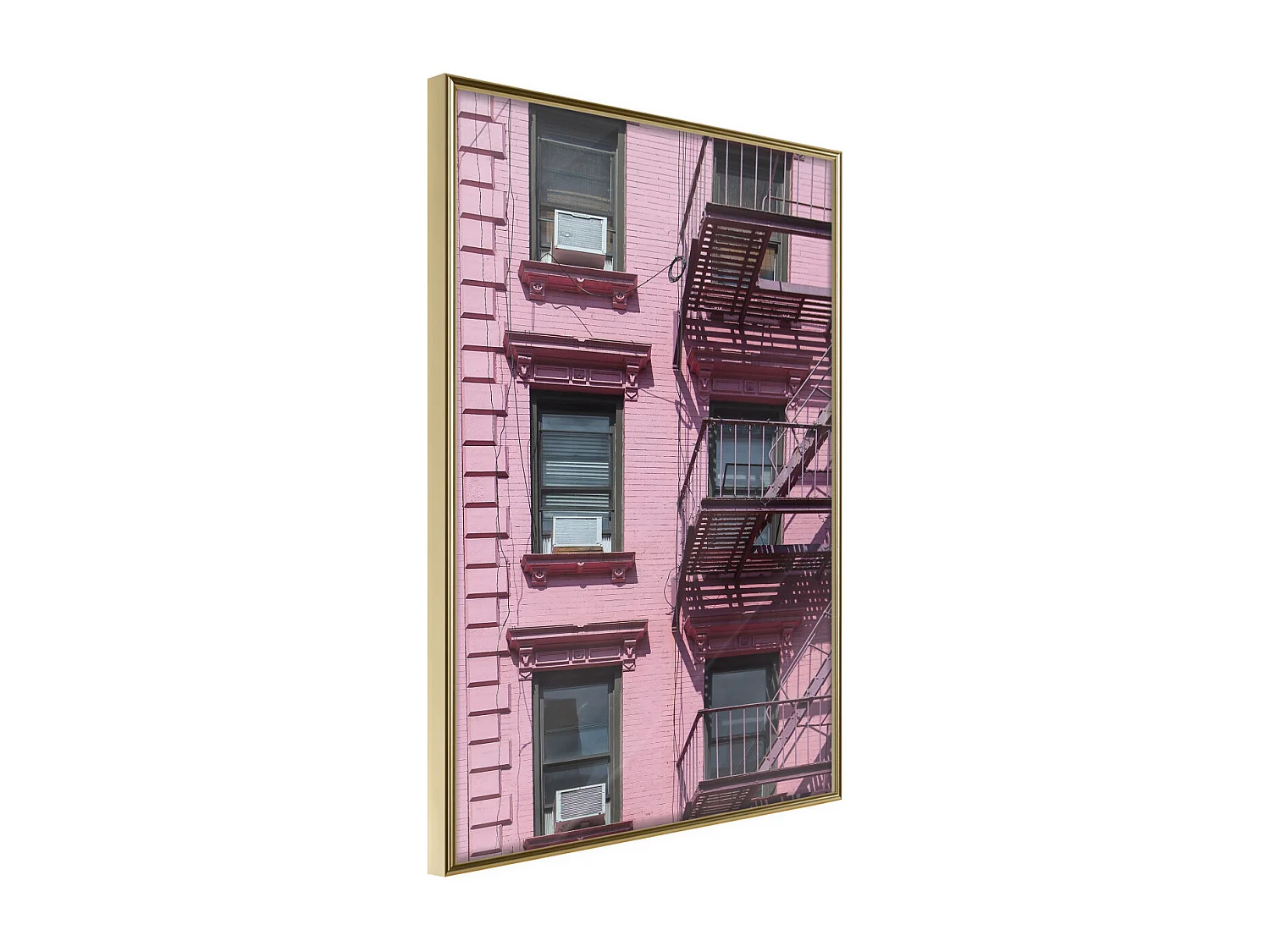 Affiche Murale Encadrée "Pink Facade" 40 x 60 cm Or