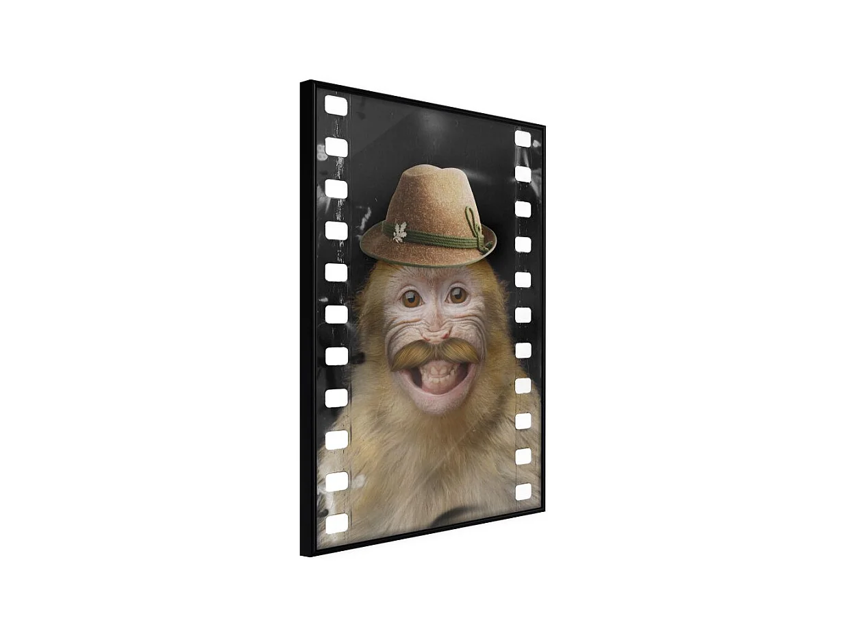 Affiche Murale Encadrée "Dressed Up Monkey" 21 x 30 cm Noir