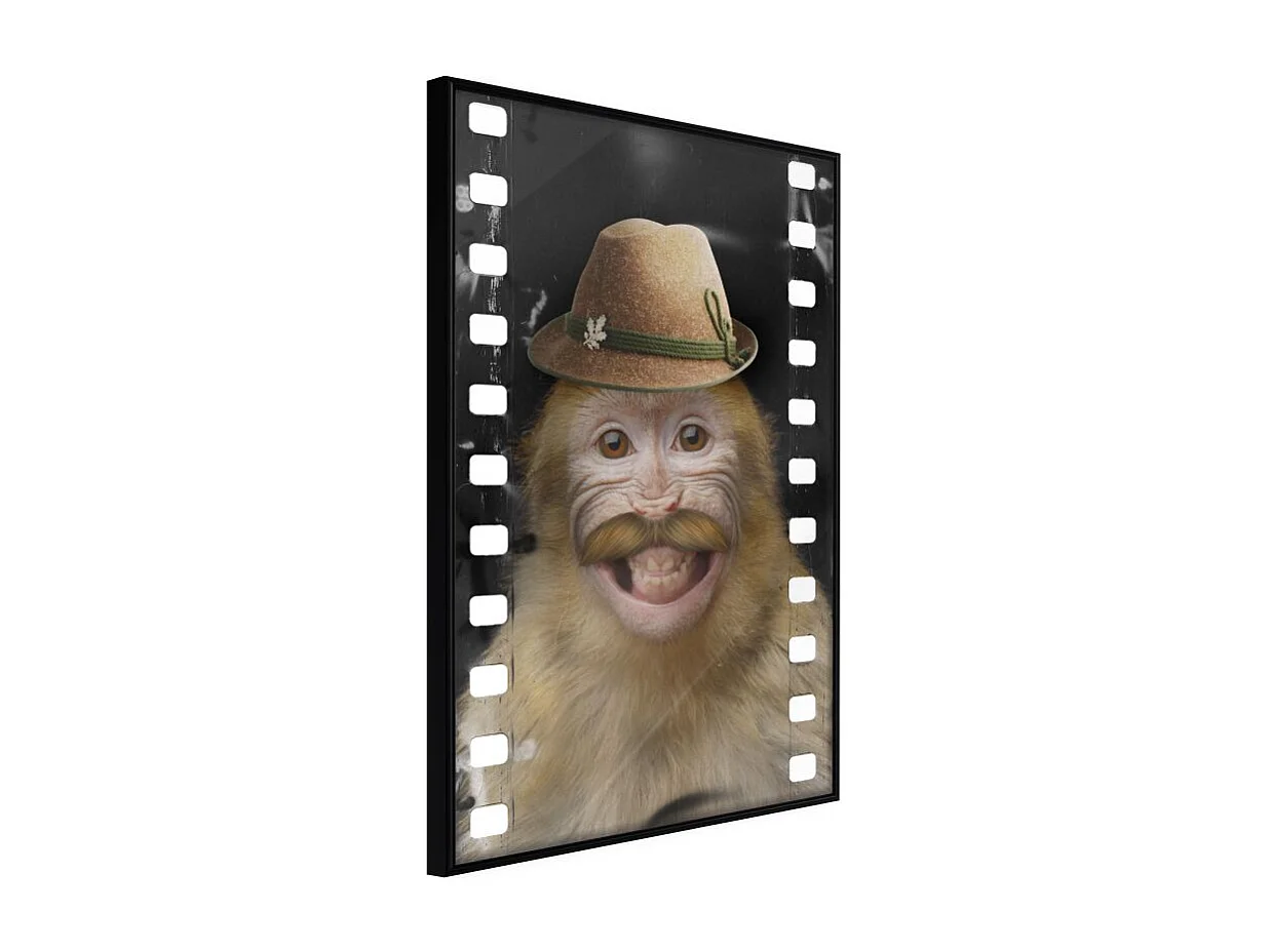 Affiche Murale Encadrée "Dressed Up Monkey" 21 x 30 cm Noir