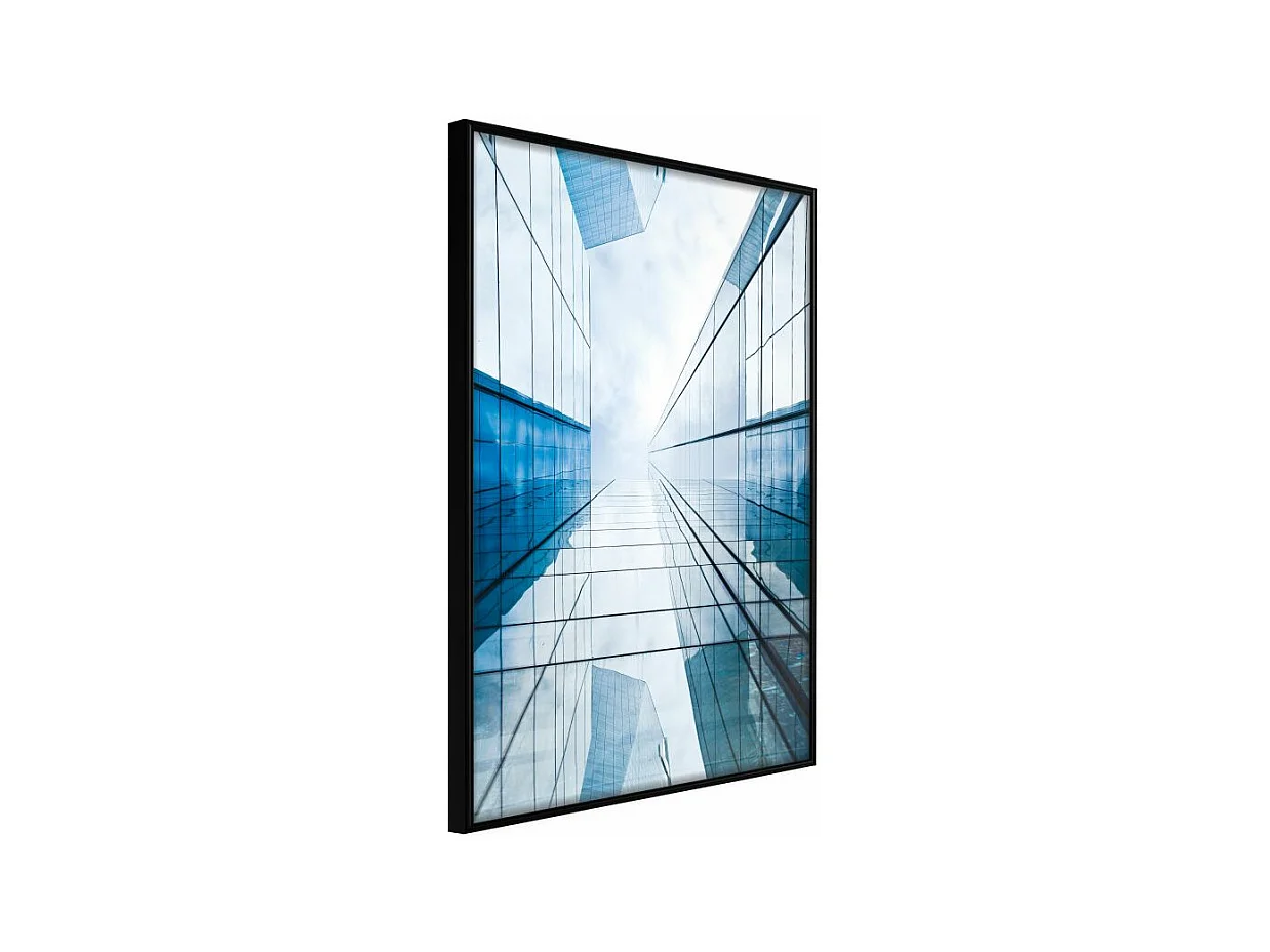 Affiche Murale Encadrée "Steel and Glass Blue" 40 x 60 cm Noir