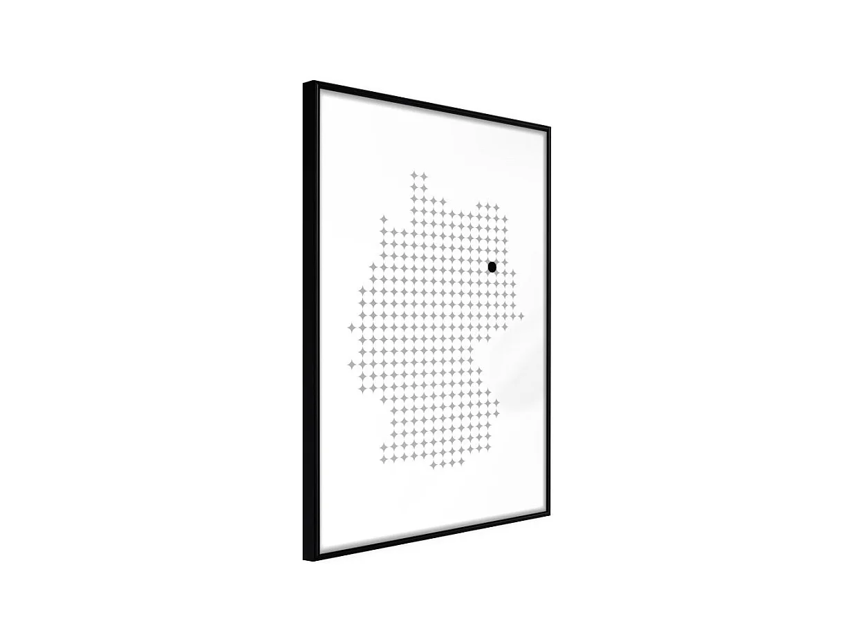 Affiche Murale Encadrée "Pixel Map of Germany" 21 x 30 cm Noir
