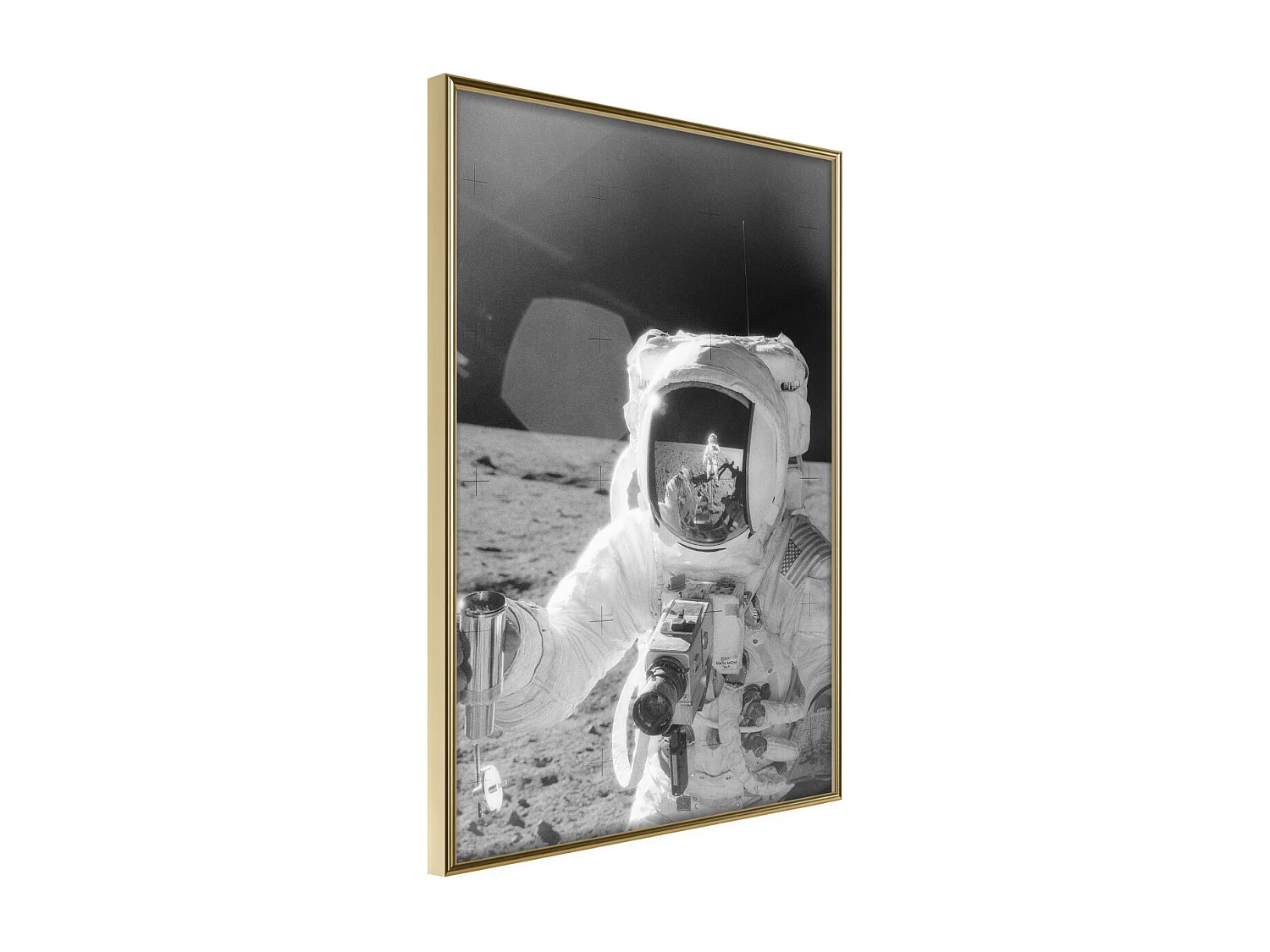 Affiche Murale Encadrée "Space Fun" 30 x 42 cm Or