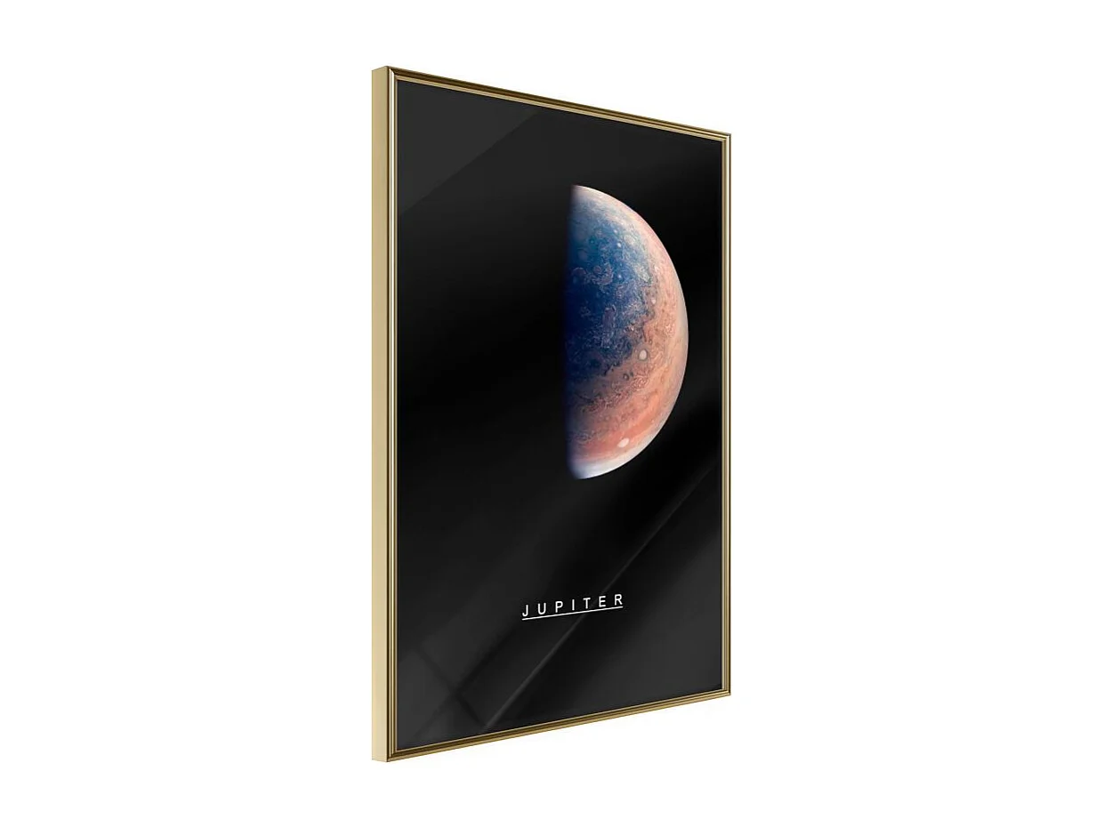 Affiche Murale Encadrée "The Solar System Jupiter" 30 x 42 cm Or