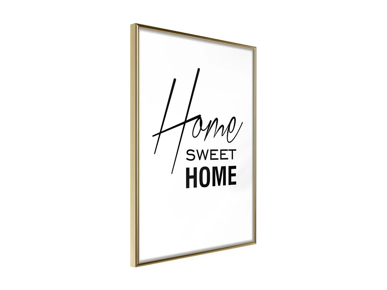 Affiche Murale Encadrée "Home I" 40 x 60 cm Or