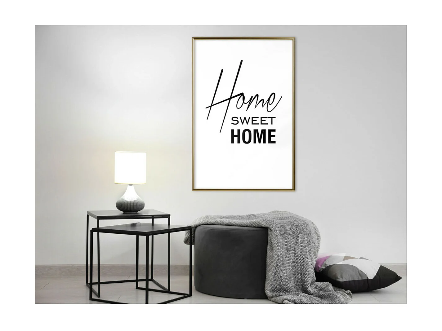 Affiche Murale Encadrée "Home I" 40 x 60 cm Or
