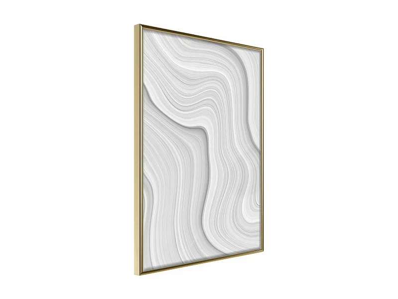 Affiche Murale Encadrée "Snow Contour Lines" 40 x 60 cm Or