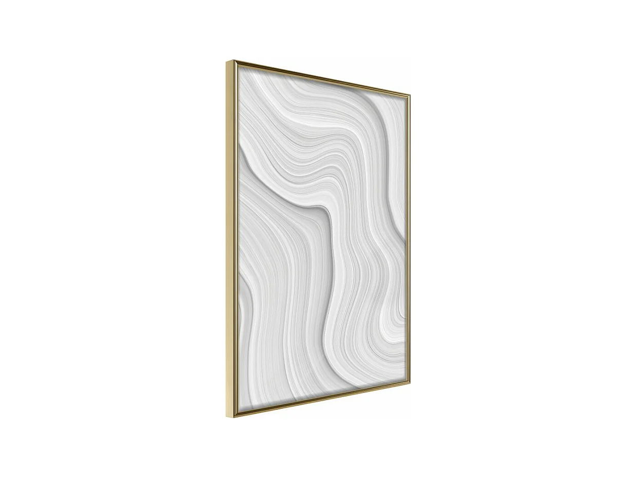 Affiche Murale Encadrée "Snow Contour Lines" 40 x 60 cm Or