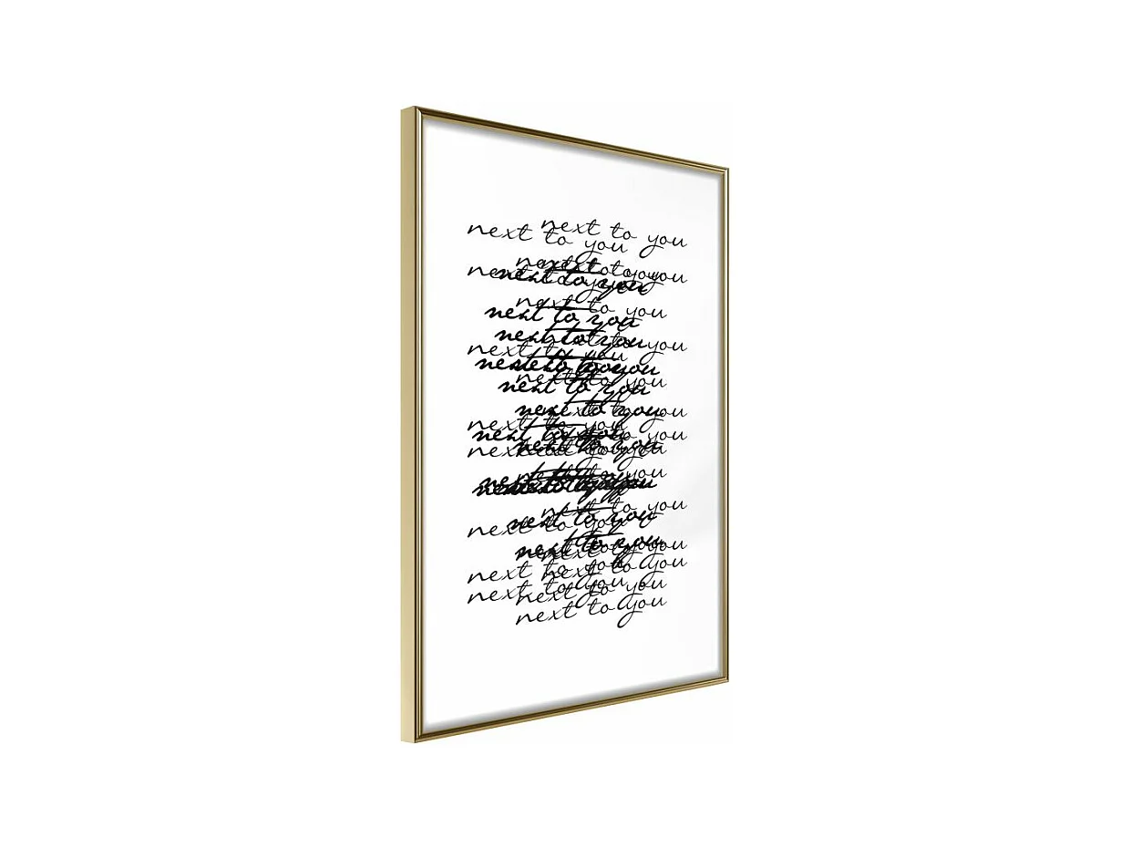 Affiche Murale Encadrée "Love Letter" 21 x 30 cm Or