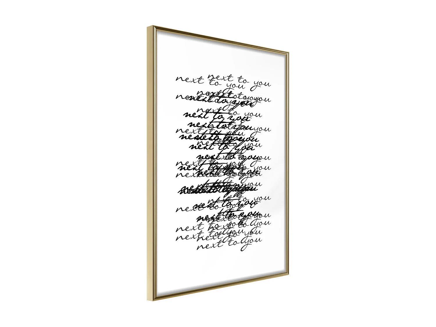 Affiche Murale Encadrée "Love Letter" 21 x 30 cm Or