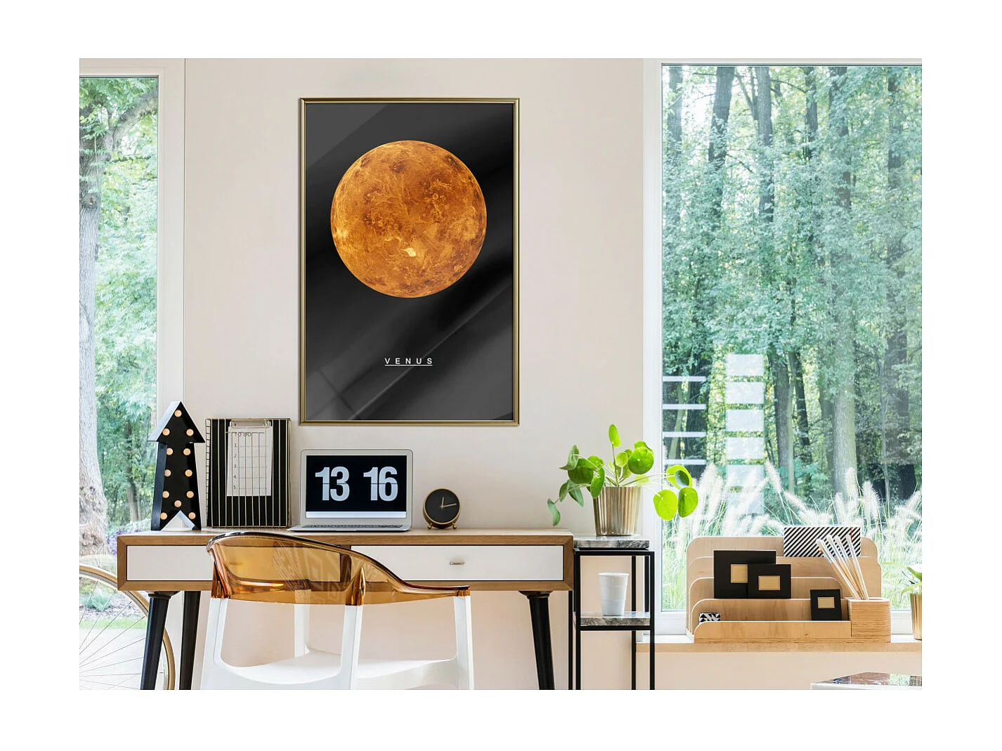 Affiche Murale Encadrée "The Solar System Venus" 40 x 60 cm Or
