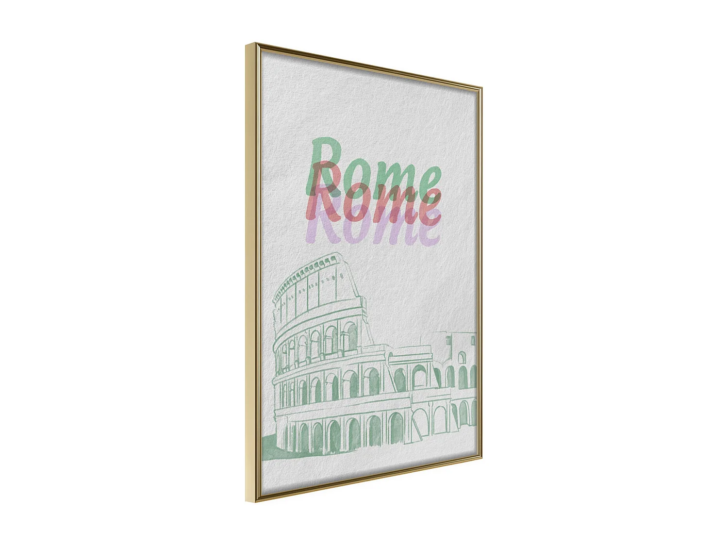 Affiche Murale Encadrée "Pastel Rome" 40 x 60 cm Or