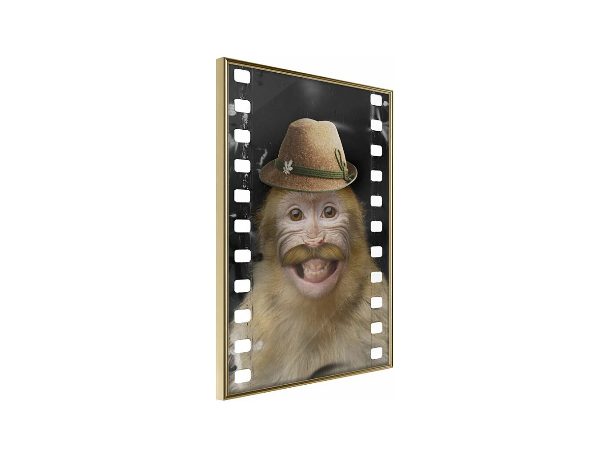 Affiche Murale Encadrée "Dressed Up Monkey" 40 x 60 cm Or