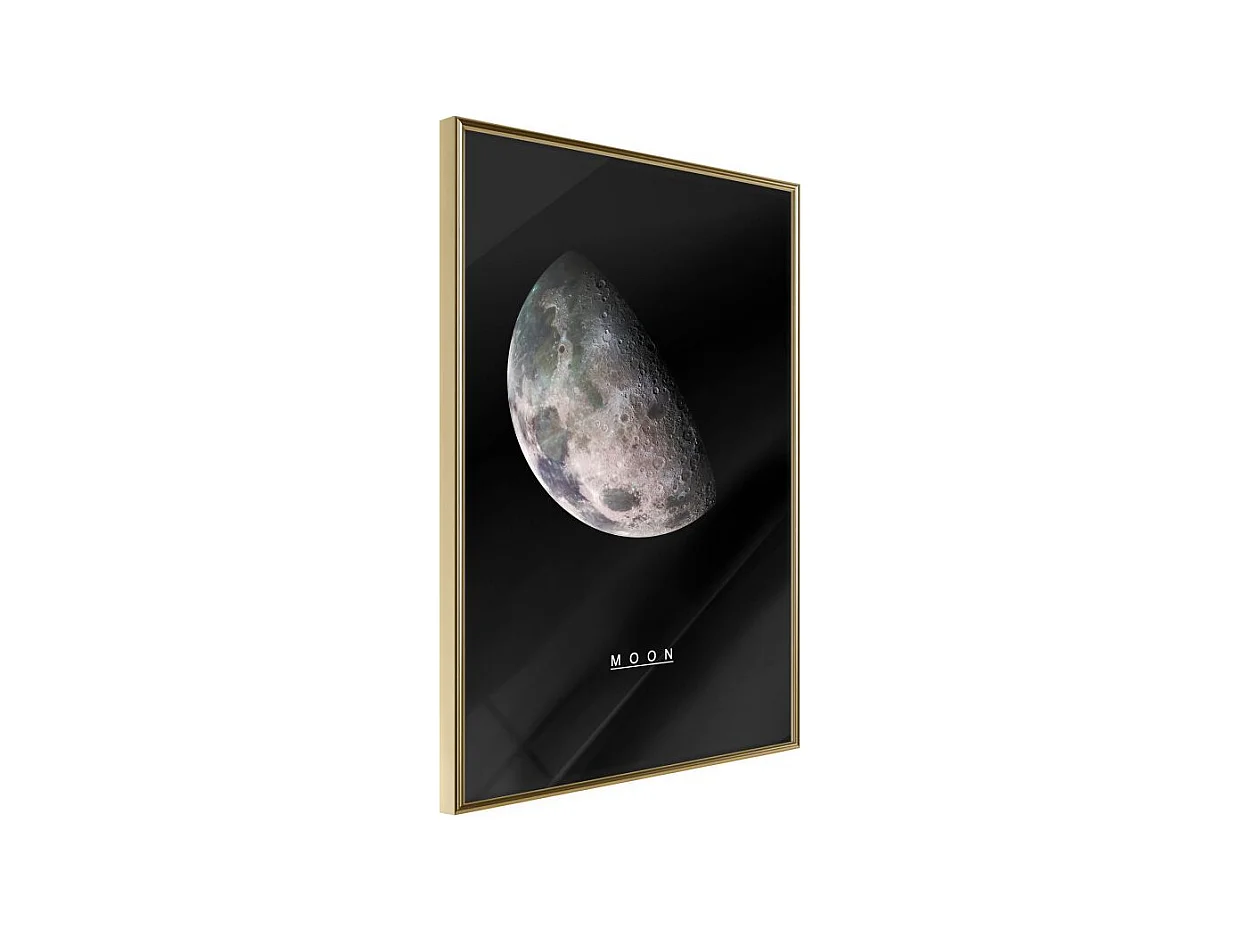 Affiche Murale Encadrée "The Solar System Moon" 30 x 42 cm Or
