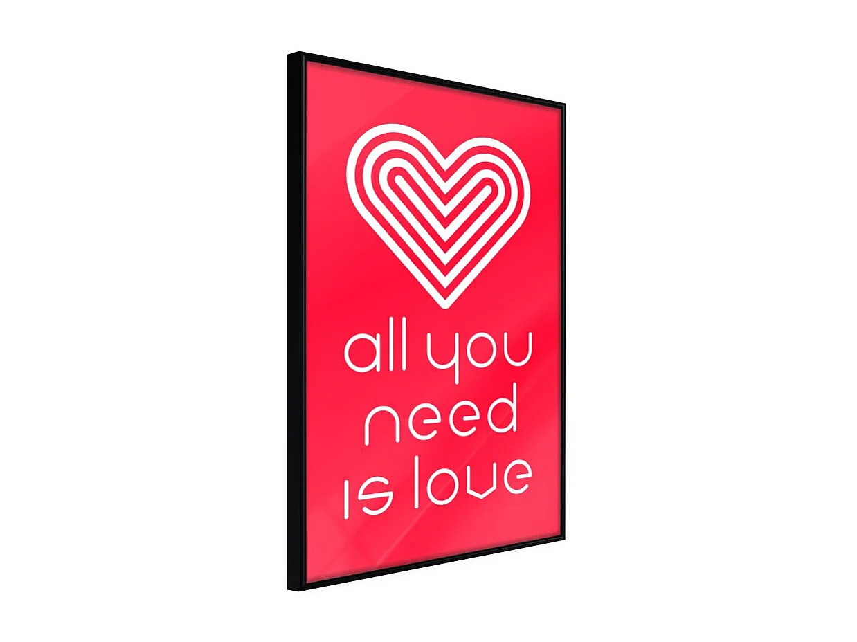 Affiche Murale Encadrée "Love Everywhere" 21 x 30 cm Noir