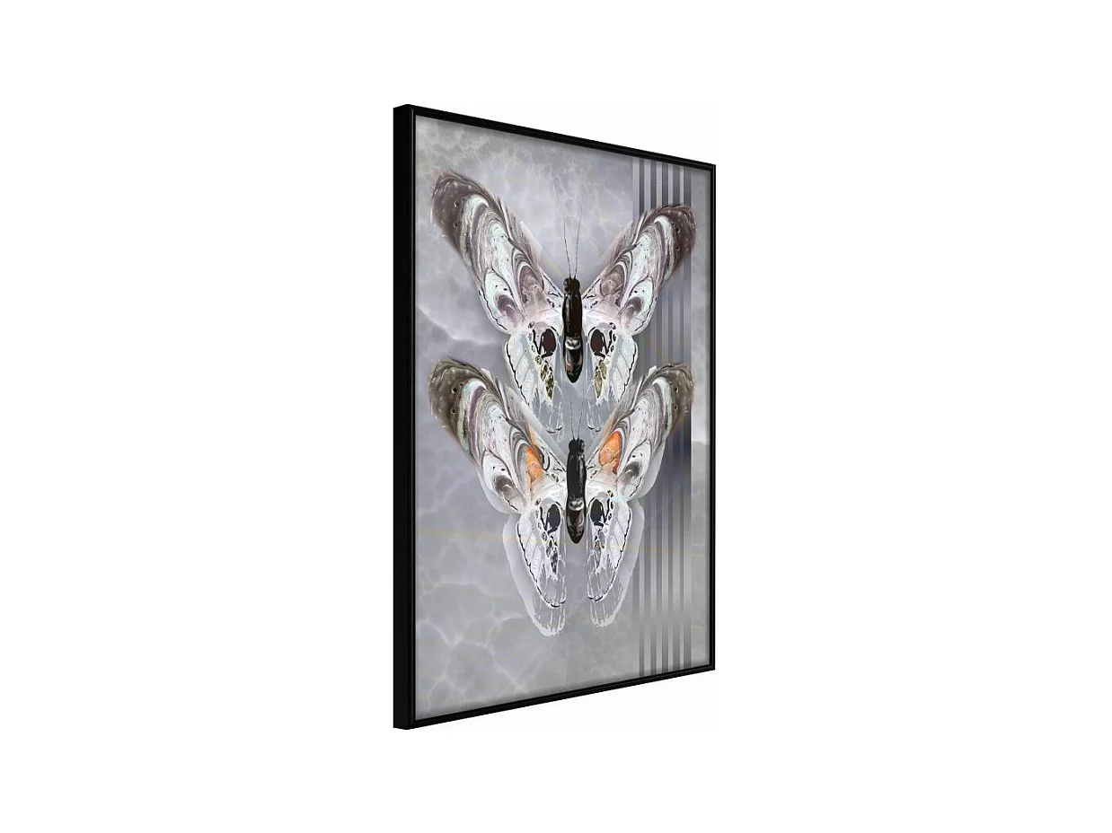 Affiche Murale Encadrée "Two Moths" 21 x 30 cm Noir