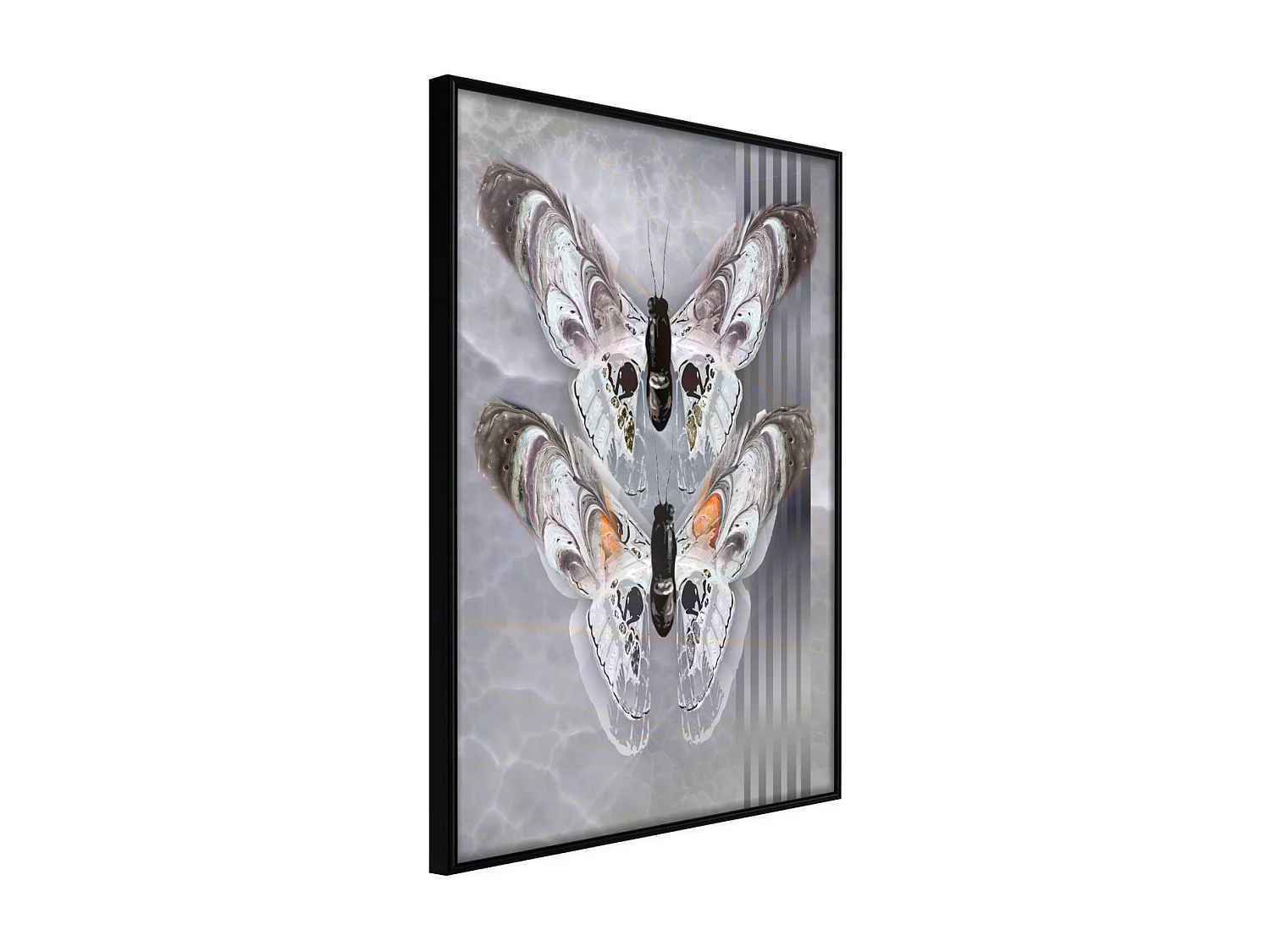 Affiche Murale Encadrée "Two Moths" 21 x 30 cm Noir