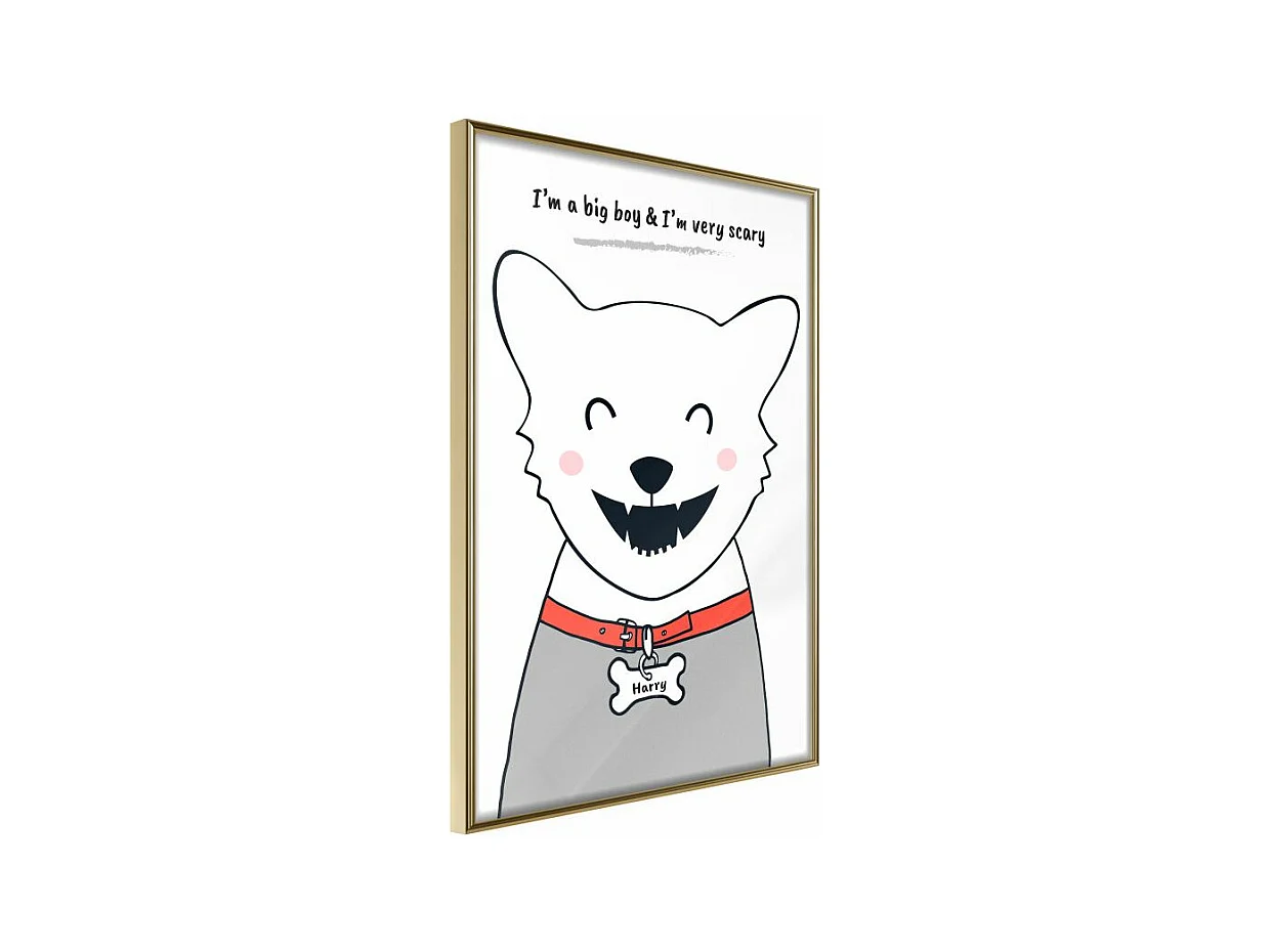 Affiche Murale Encadrée "Pure Happiness" 30 x 42 cm Or