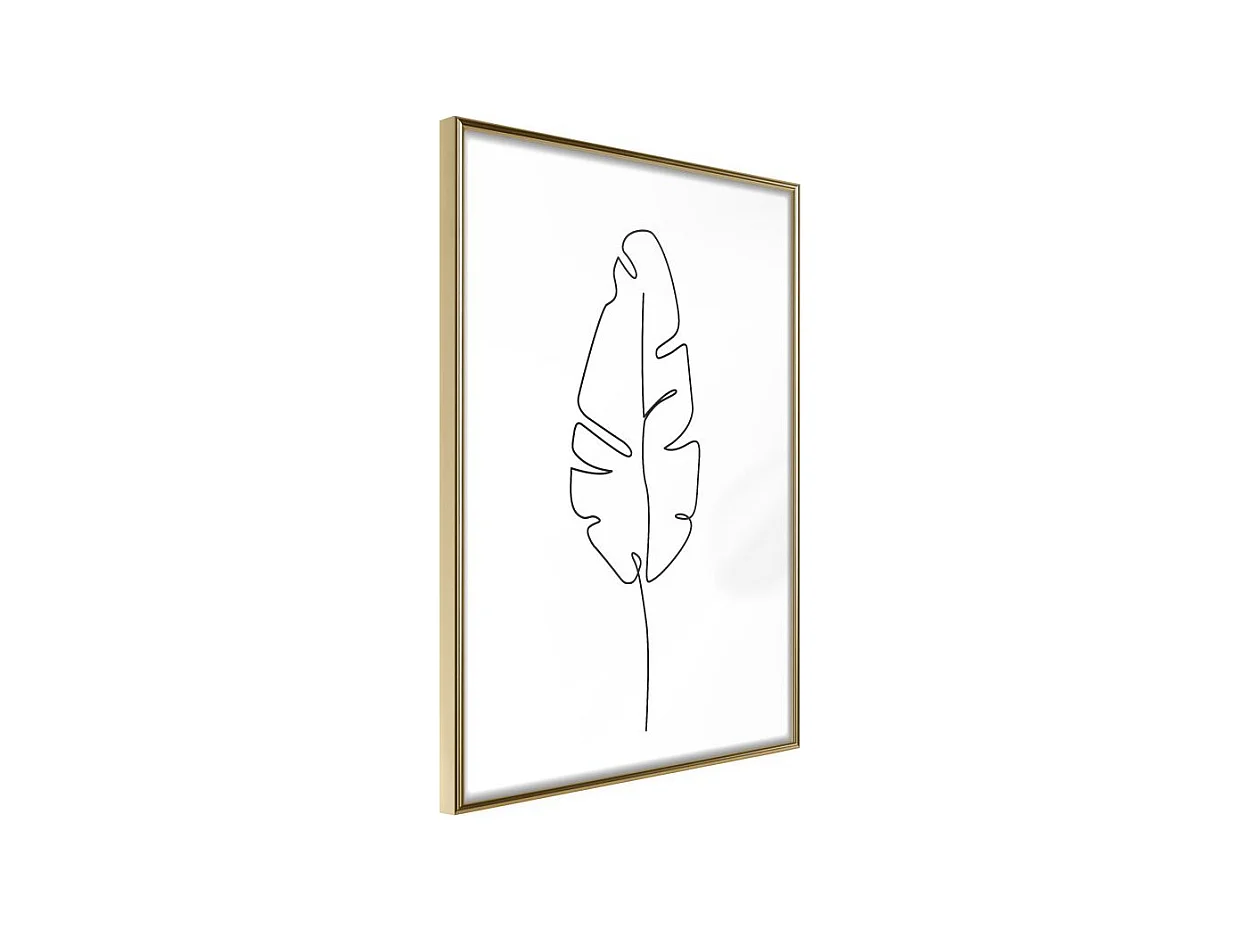 Affiche Murale Encadrée "Drawn with One Line" 30 x 42 cm Or