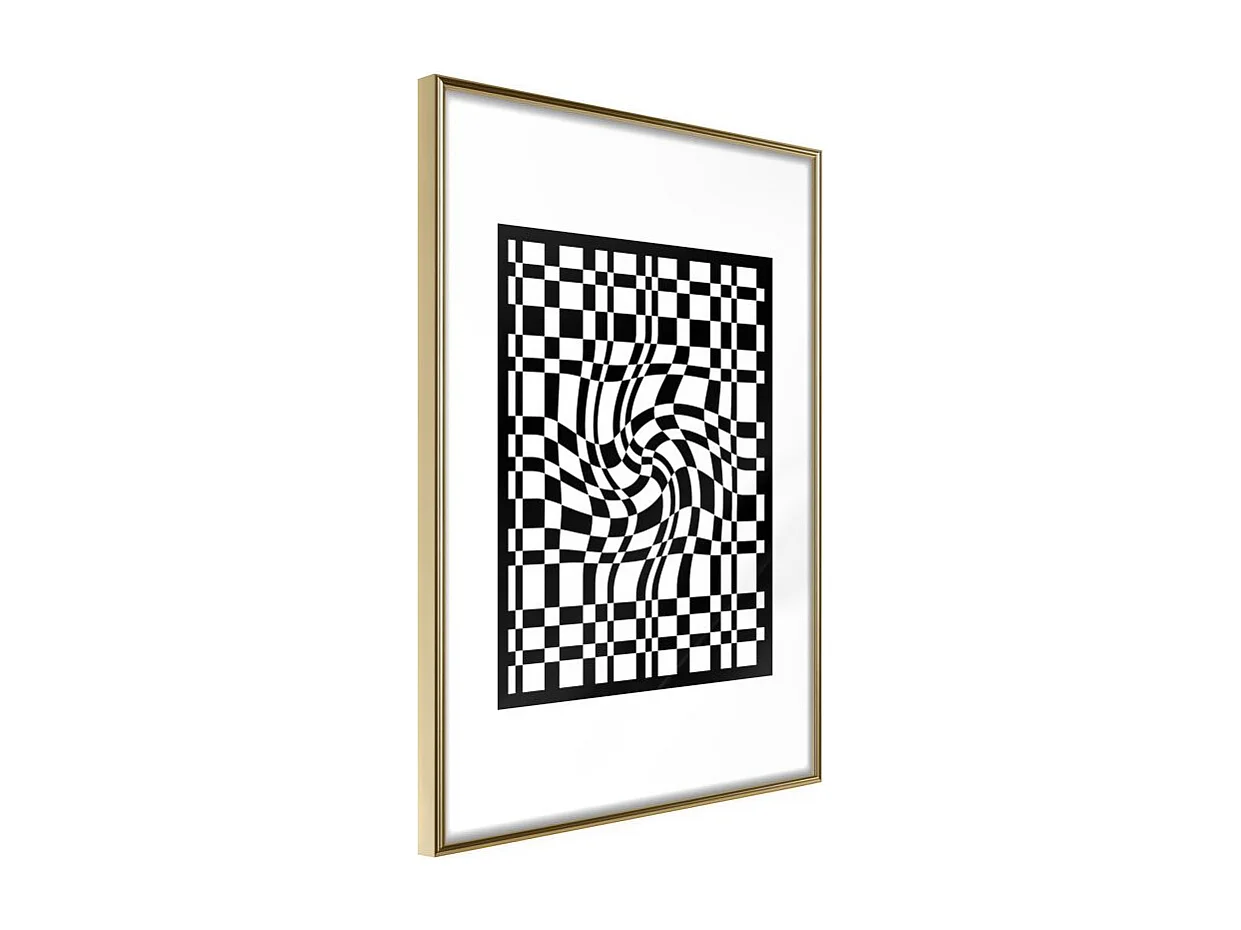 Affiche Murale Encadrée "Op Art" 21 x 30 cm Or