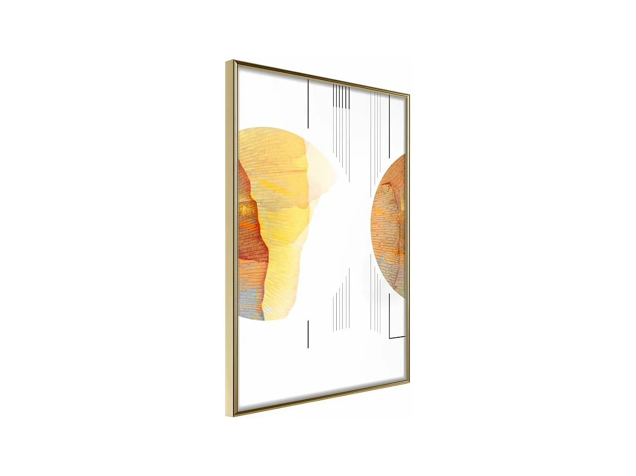 Affiche Murale Encadrée "Collision of Planets" 40 x 60 cm Or