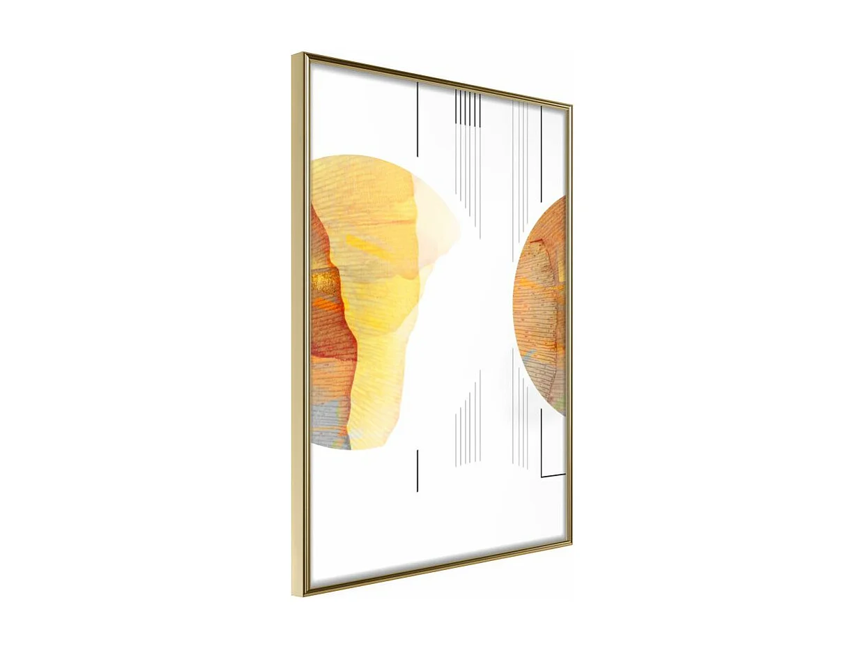 Affiche Murale Encadrée "Collision of Planets" 40 x 60 cm Or