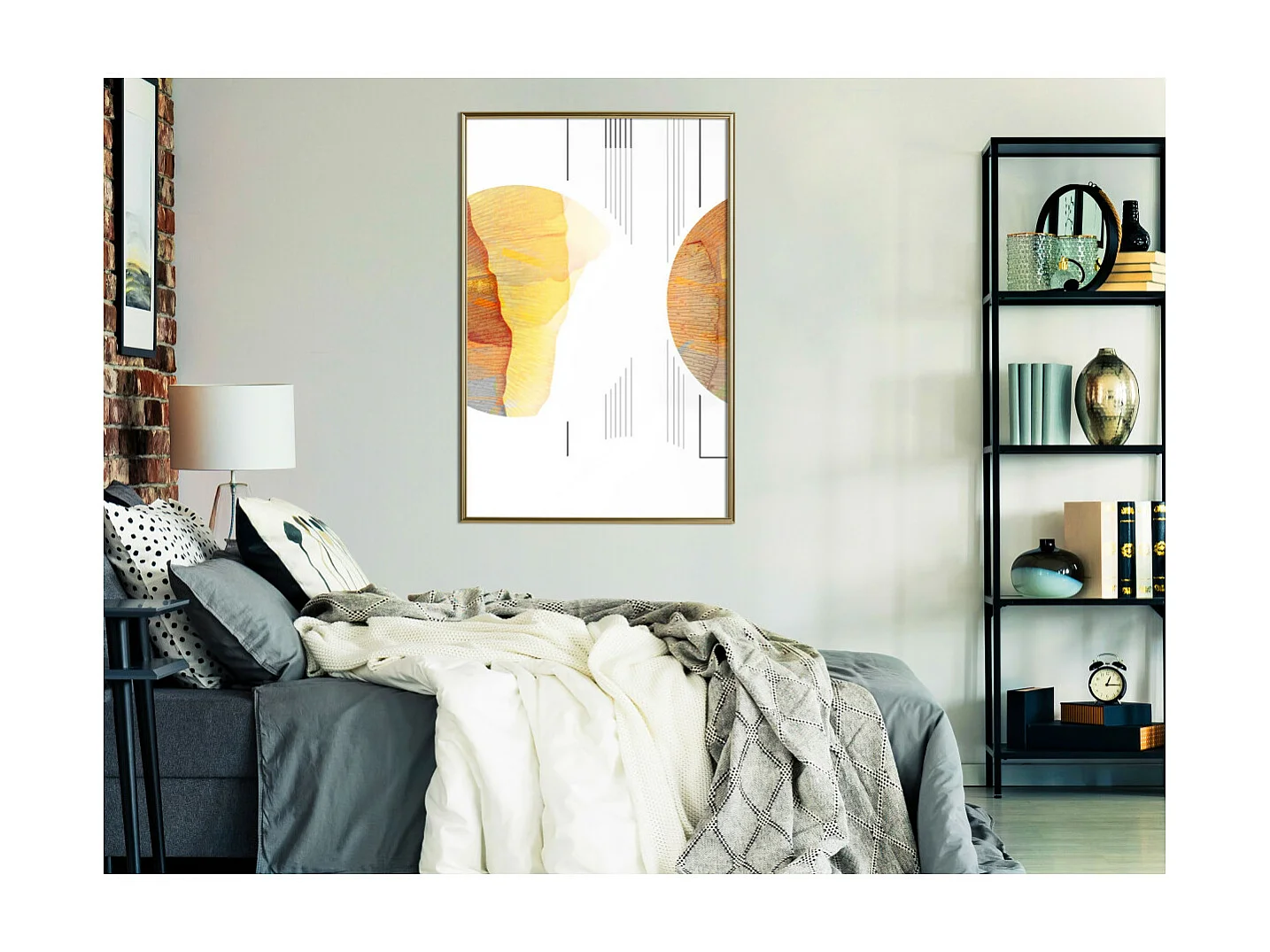 Affiche Murale Encadrée "Collision of Planets" 40 x 60 cm Or