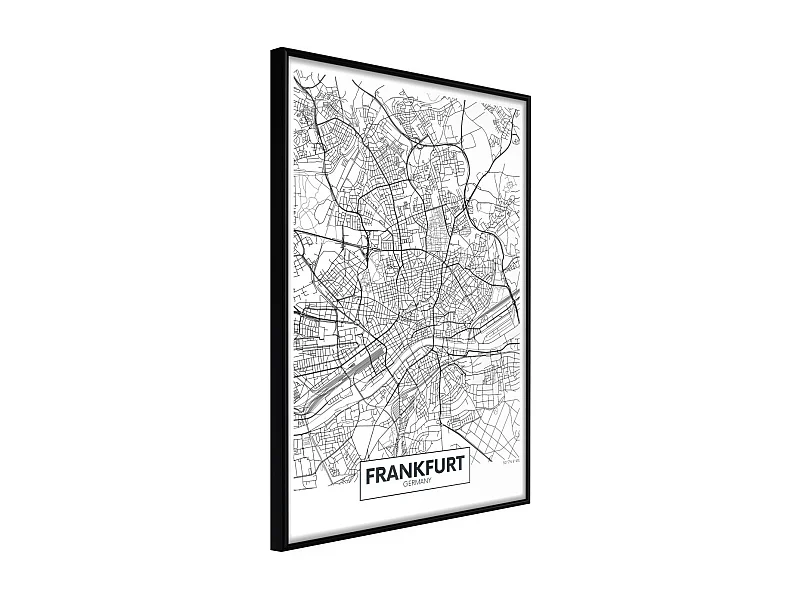 Affiche Murale Encadrée "City map Frankfurt" 30 x 42 cm Noir