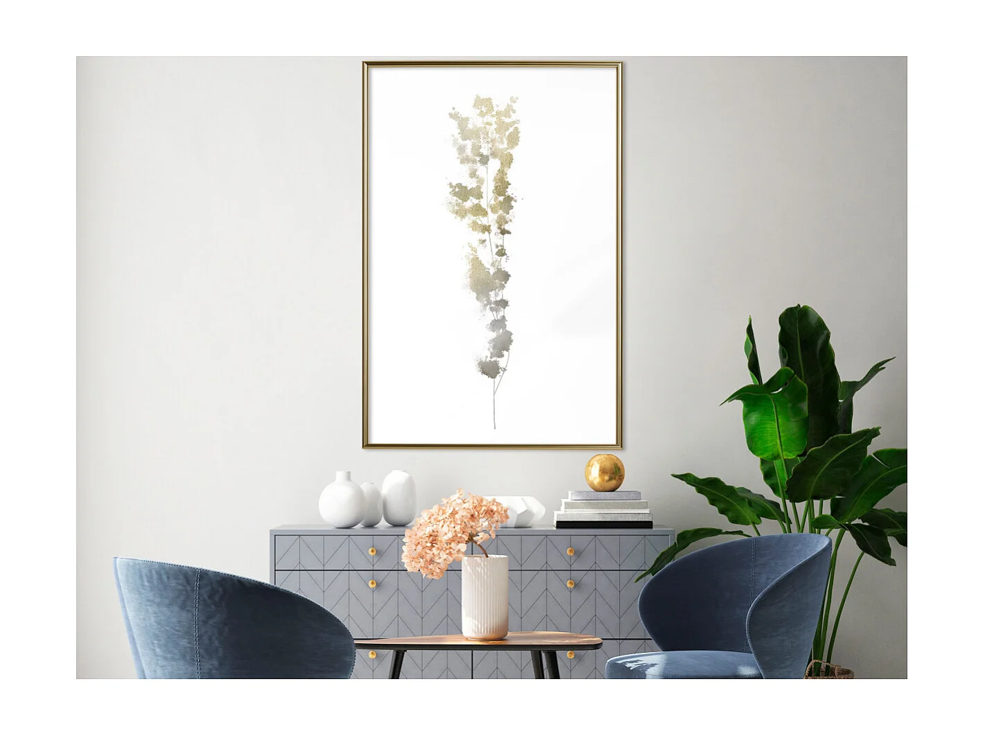 Affiche Murale Encadrée "Fragment of Nature" 40 x 60 cm Or