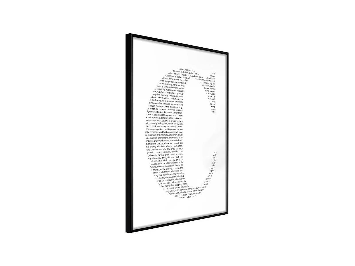 Affiche Murale Encadrée "Capital C" 40 x 60 cm Noir
