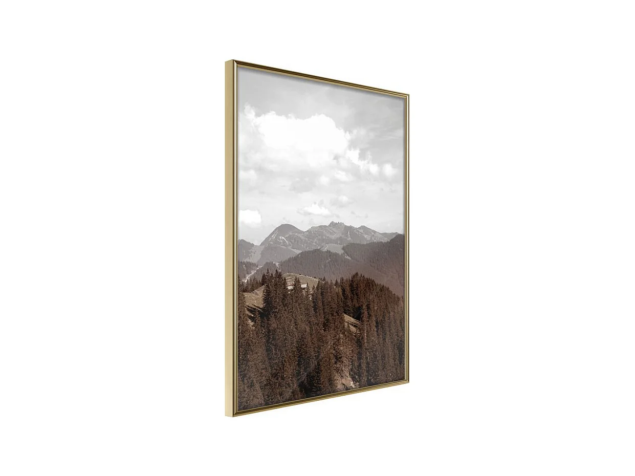 Affiche Murale Encadrée "Breathtaking View" 21 x 30 cm Or