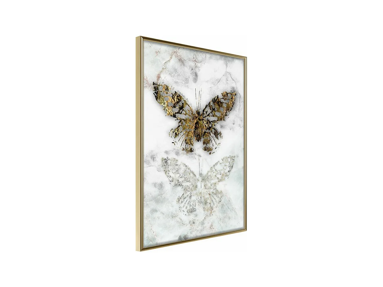 Affiche Murale Encadrée "Butterfly Fossils" 30 x 42 cm Or