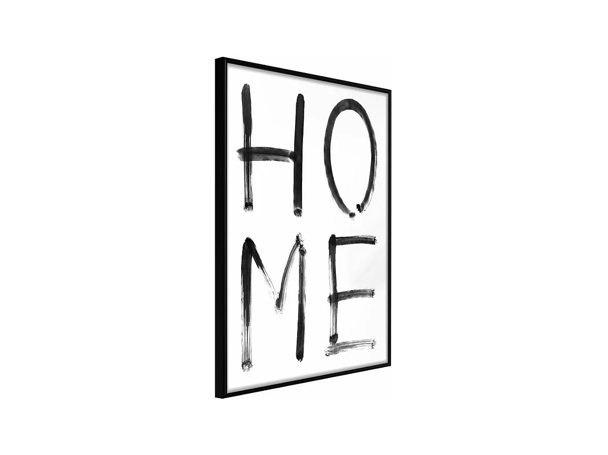 Affiche Murale Encadrée "Simply Home" 30 x 42 cm Noir