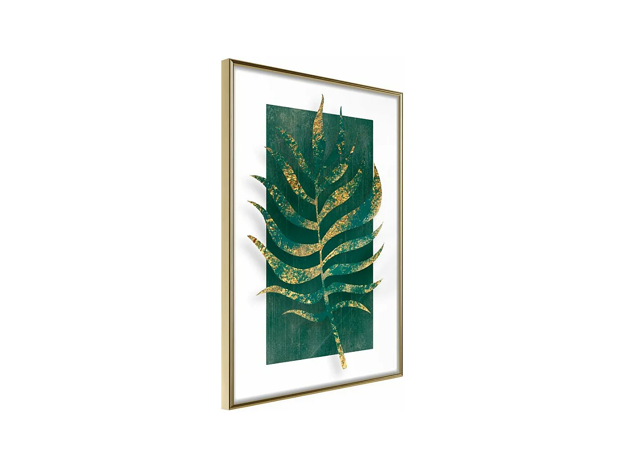 Affiche Murale Encadrée "Gilded Palm Leaf" 30 x 42 cm Or