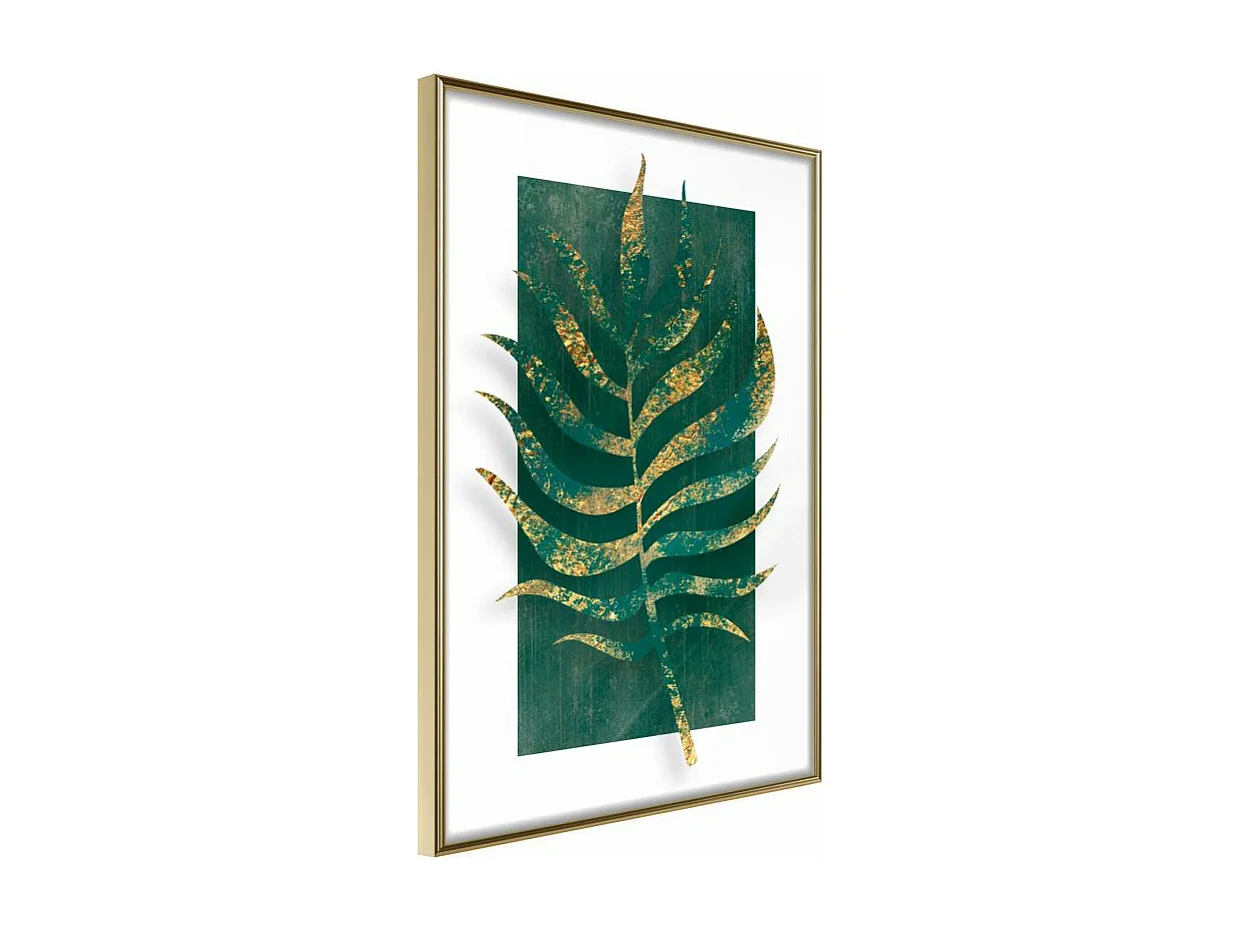 Affiche Murale Encadrée "Gilded Palm Leaf" 30 x 42 cm Or