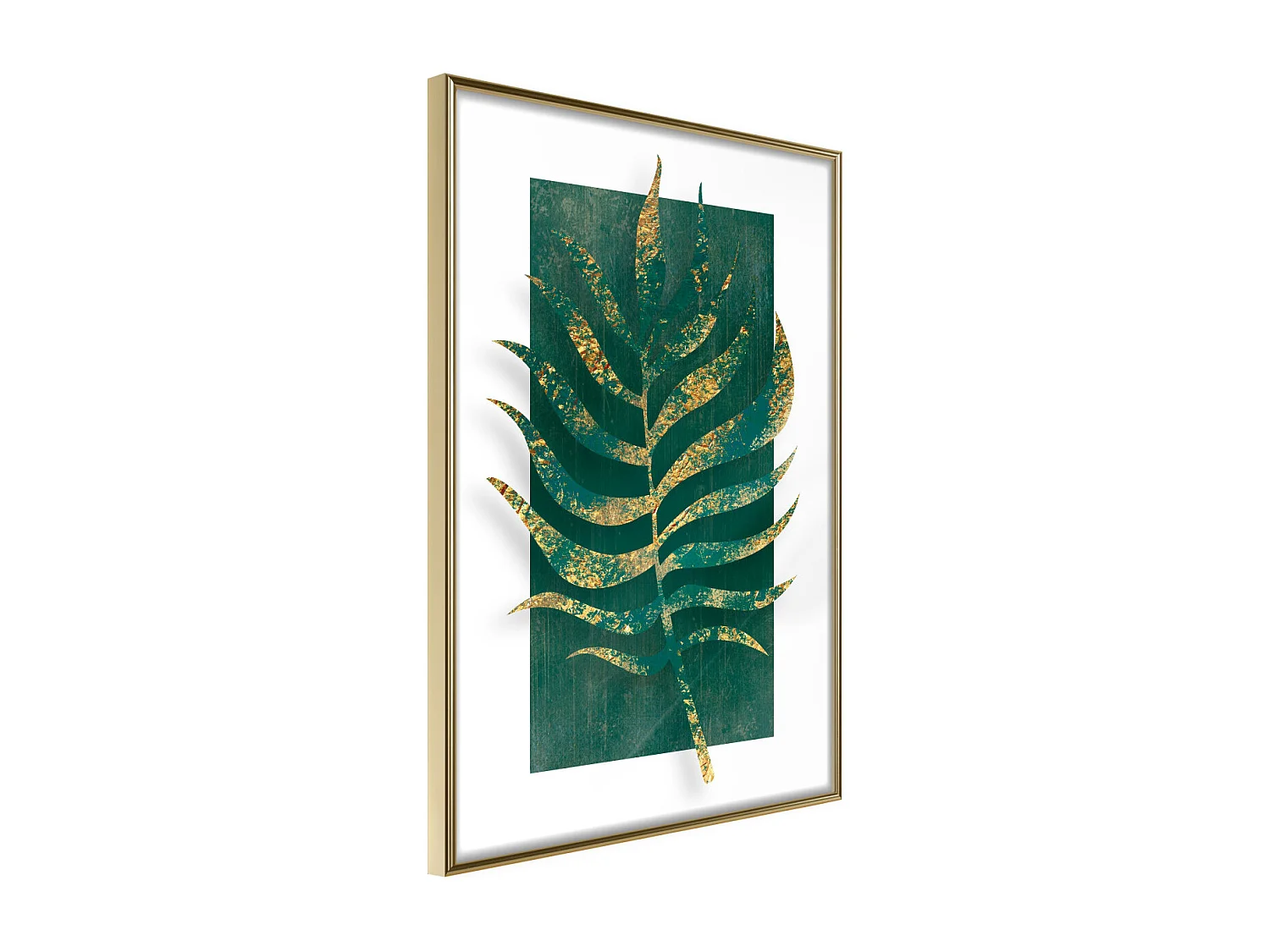 Affiche Murale Encadrée "Gilded Palm Leaf" 30 x 42 cm Or