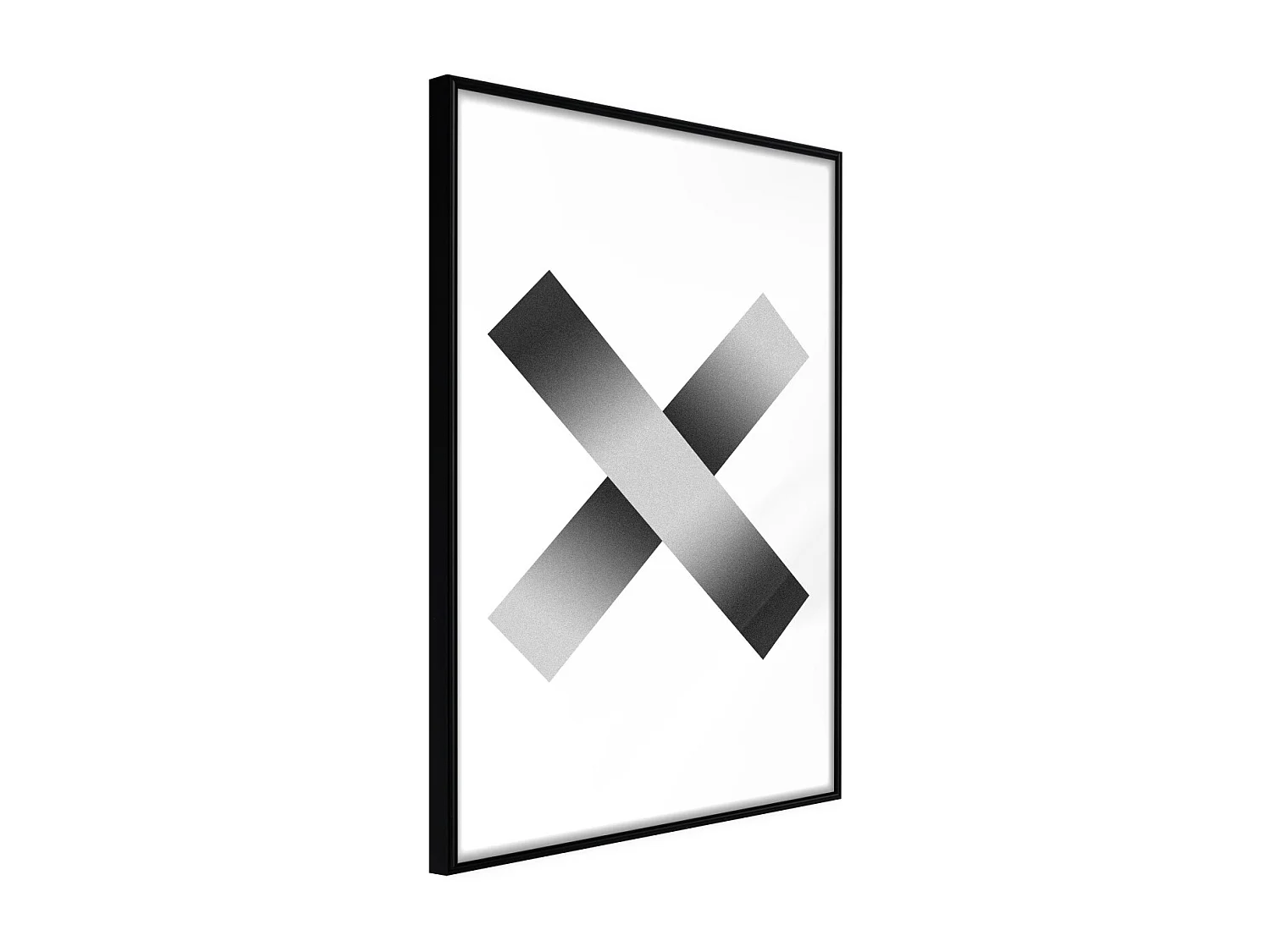 Affiche Murale Encadrée "X" 30 x 42 cm Noir