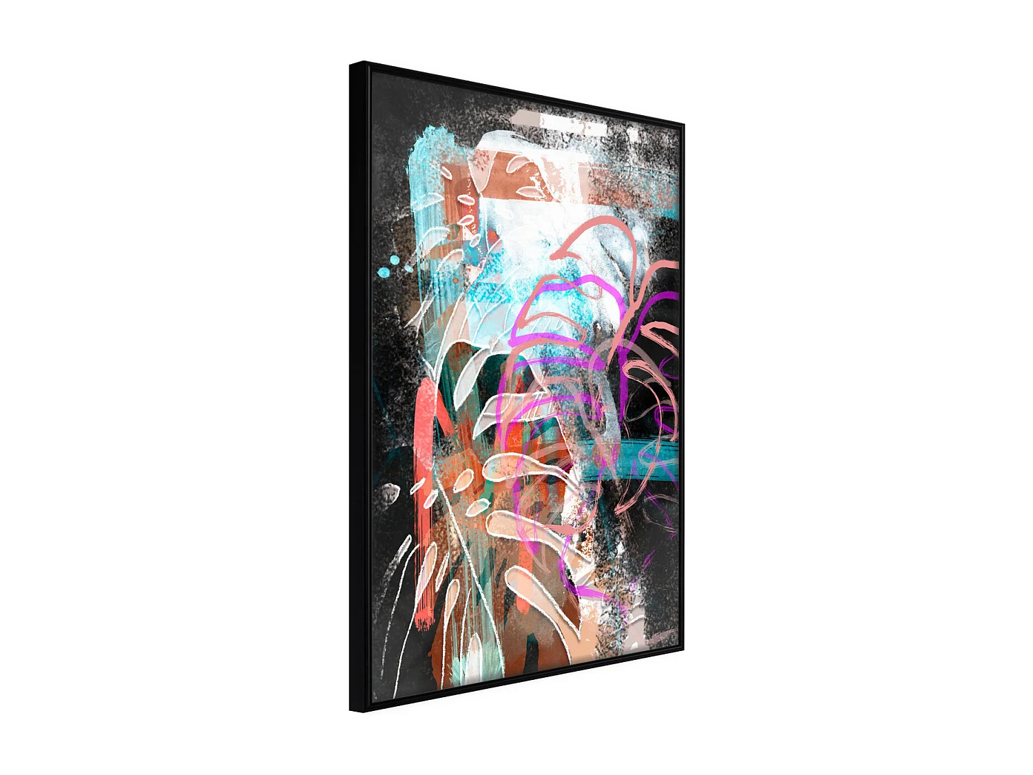 Affiche Murale Encadrée "Disco Leaves" 30 x 42 cm Noir