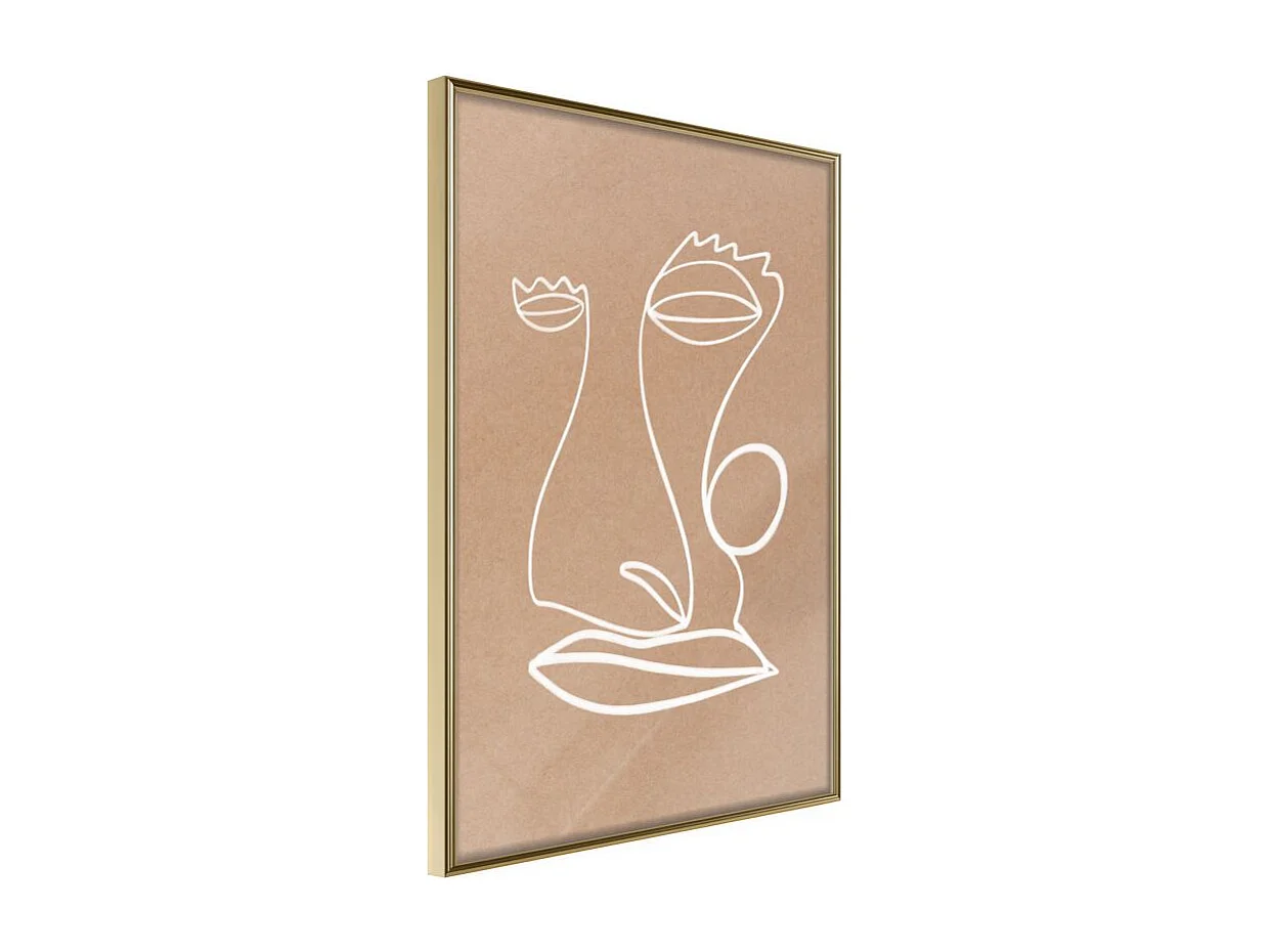 Affiche Murale Encadrée "Face" 30 x 42 cm Or
