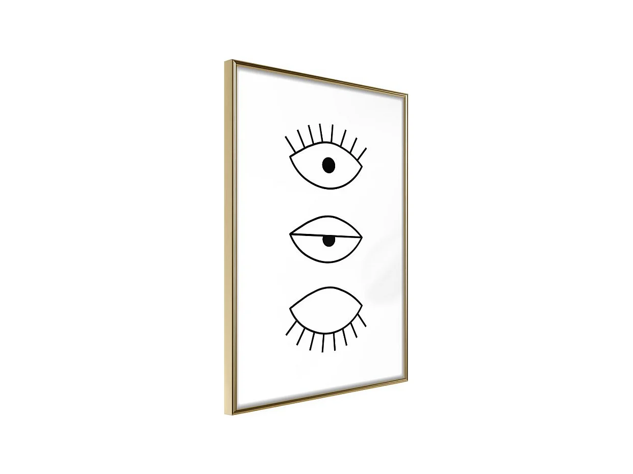 Affiche Murale Encadrée "Phases of Falling Asleep" 30 x 42 cm Or