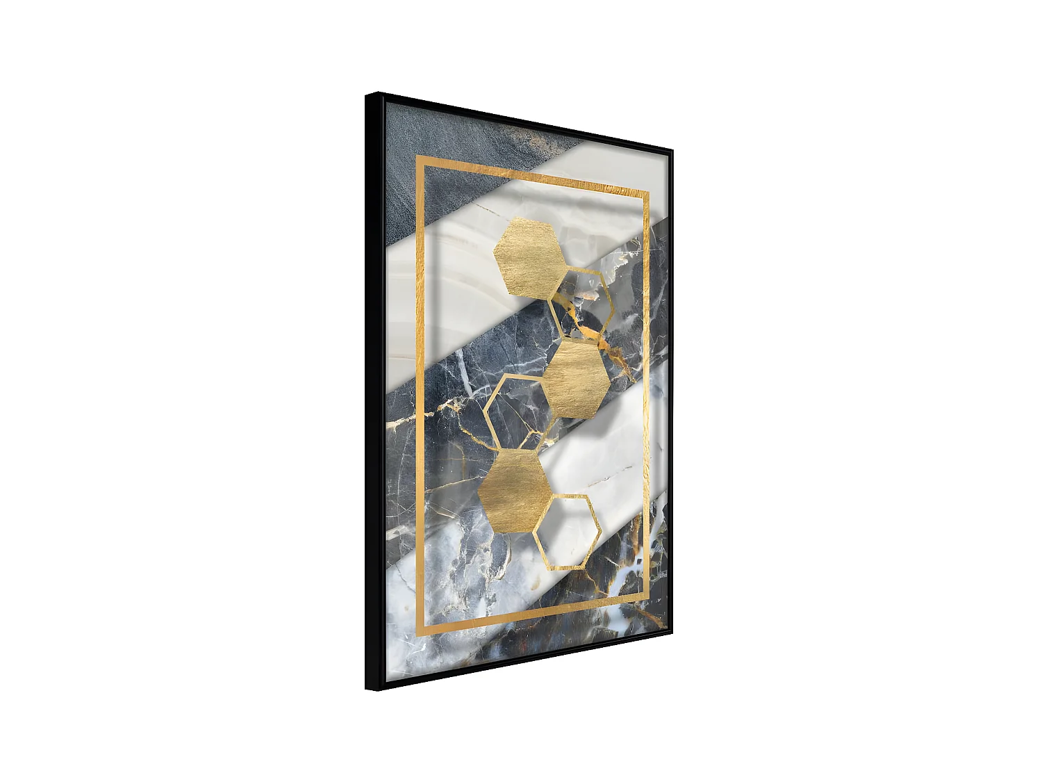 Affiche Murale Encadrée "Marble Composition III" 40 x 60 cm Noir