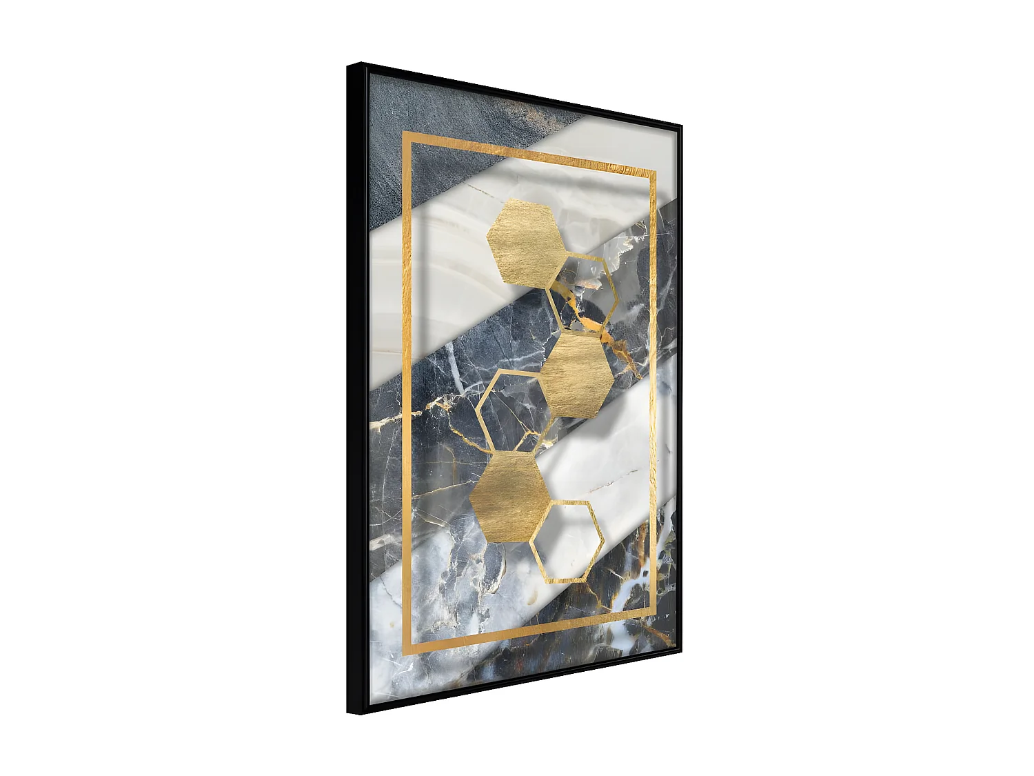 Affiche Murale Encadrée "Marble Composition III" 40 x 60 cm Noir