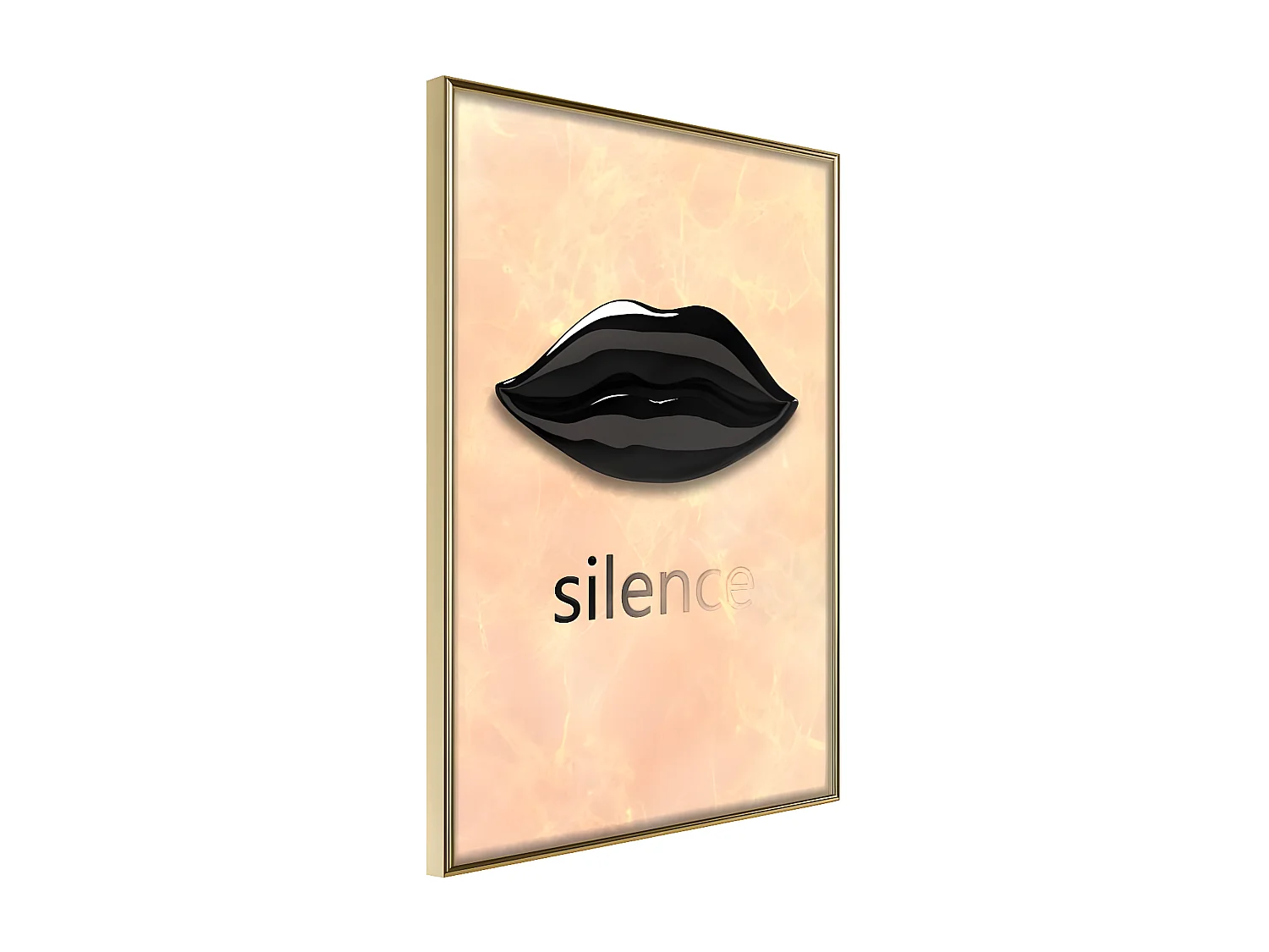 Affiche Murale Encadrée "Silent Lips" 30 x 42 cm Or