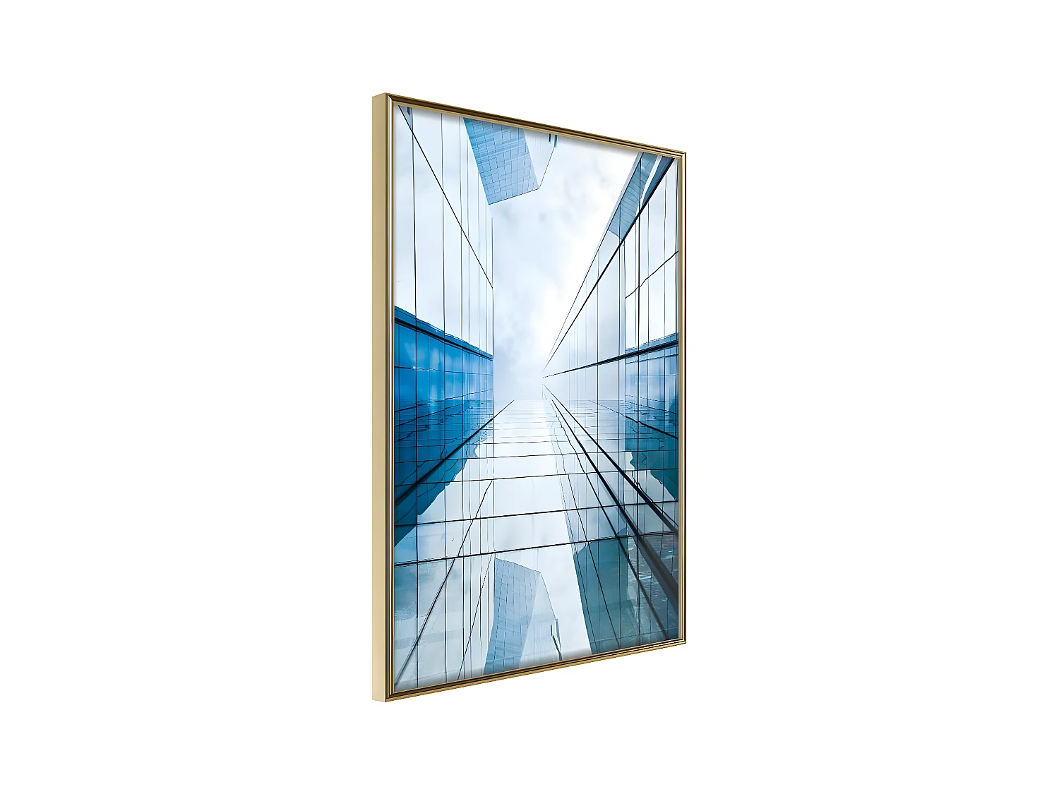 Affiche Murale Encadrée "Steel and Glass Blue" 30 x 42 cm Or
