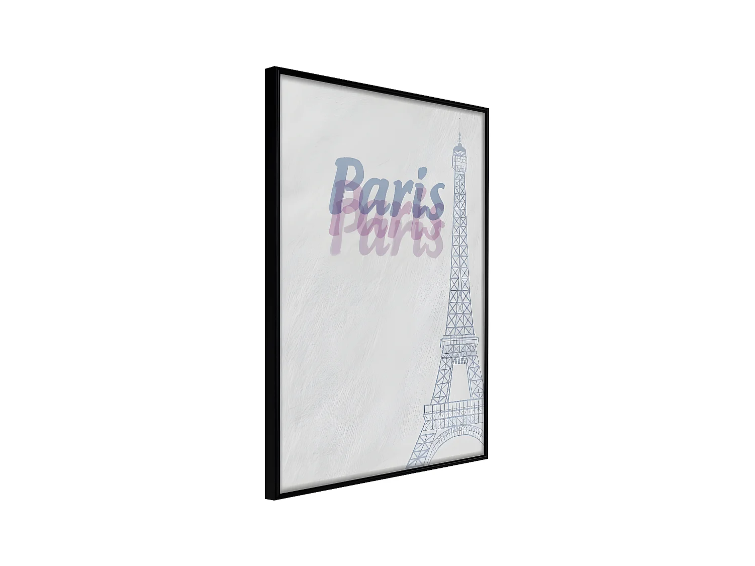 Affiche Murale Encadrée "Pastel Paris" 30 x 42 cm Noir