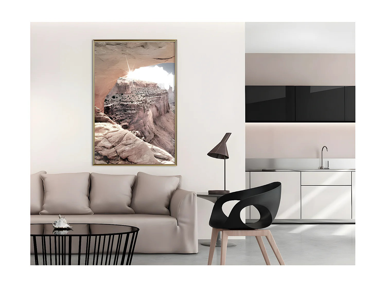 Affiche Murale Encadrée "Beauty of the Canyon" 40 x 60 cm Or