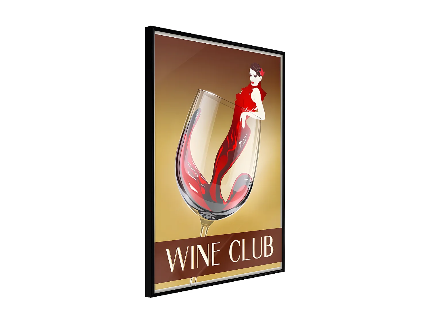 Affiche Murale Encadrée "Woman is Like a Wine" 30 x 42 cm Noir